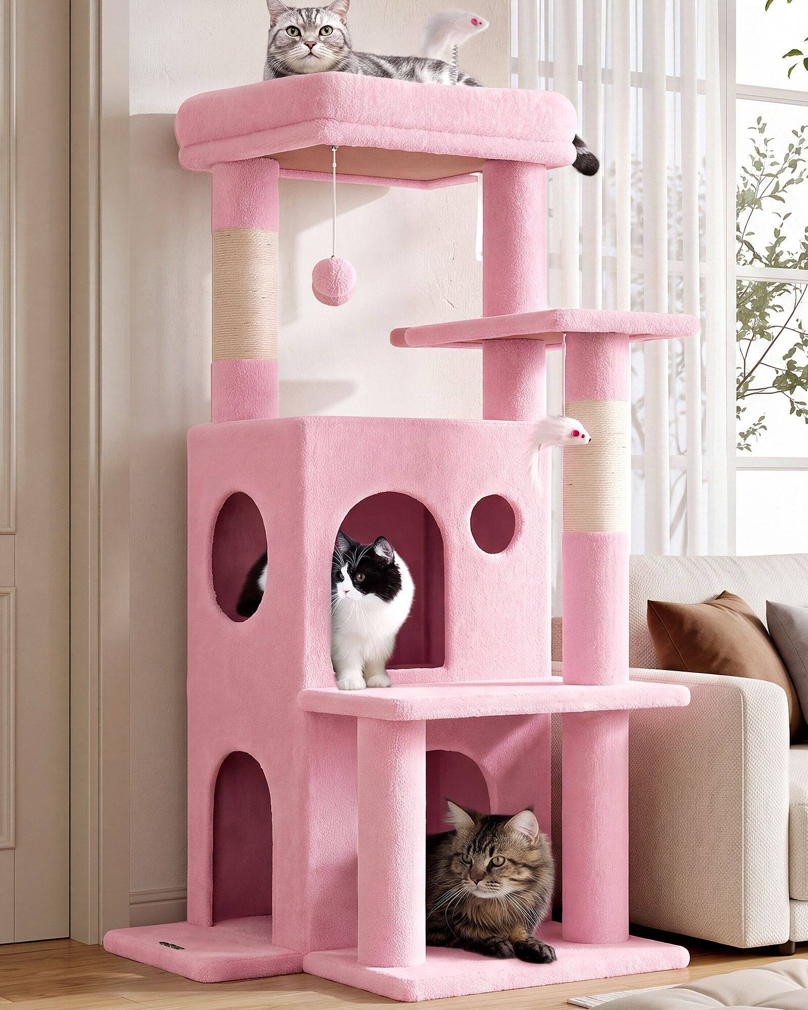 globlazer-f-series-fc50-arbre-chat-rose-50-pouces-grands-chats image 1