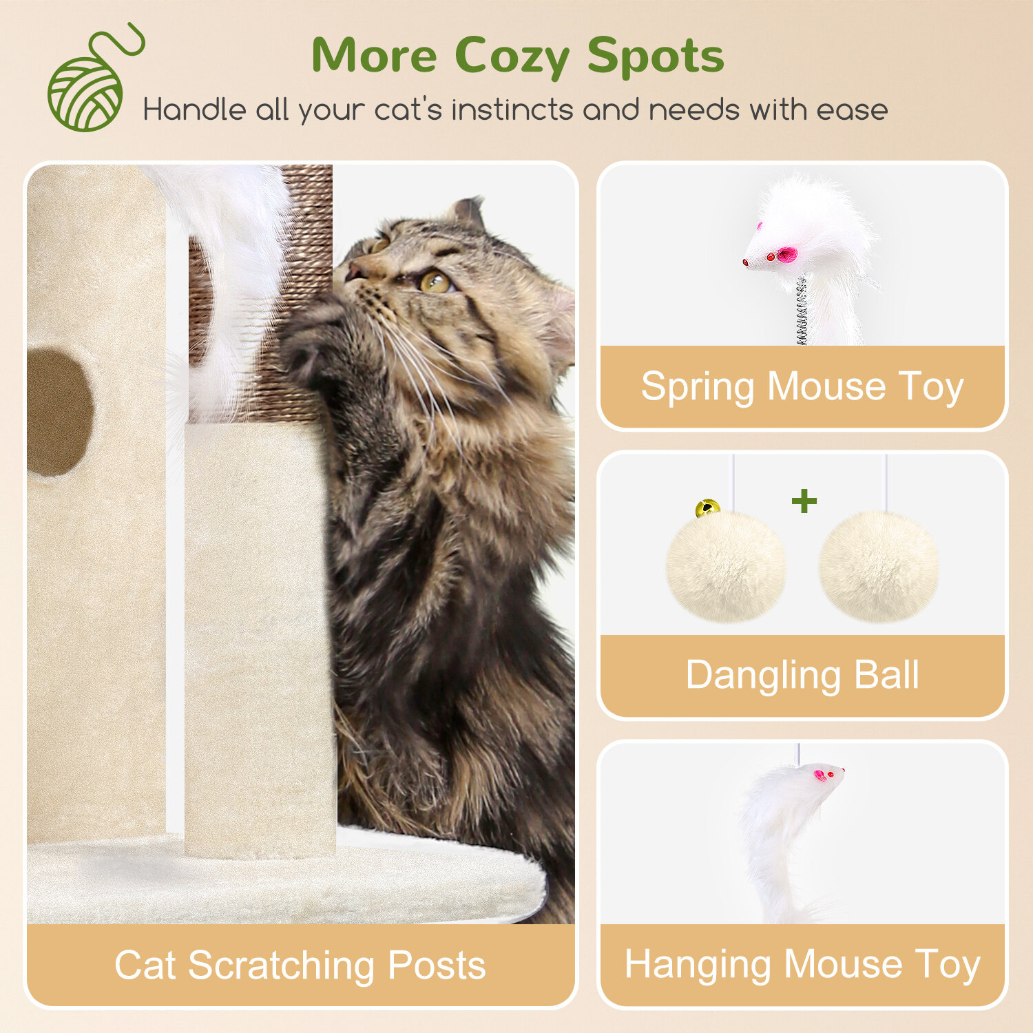 globlazer-f-series-fc50-arbre-chat-beige-127-cm-grand image 6