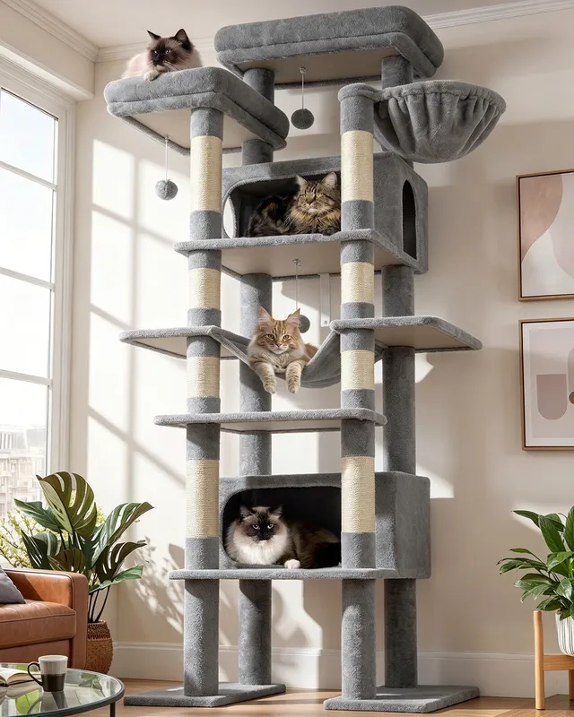 globlazer-f83b-arbre-chat-gris-clair-83-pouces-grand-xxl image 1