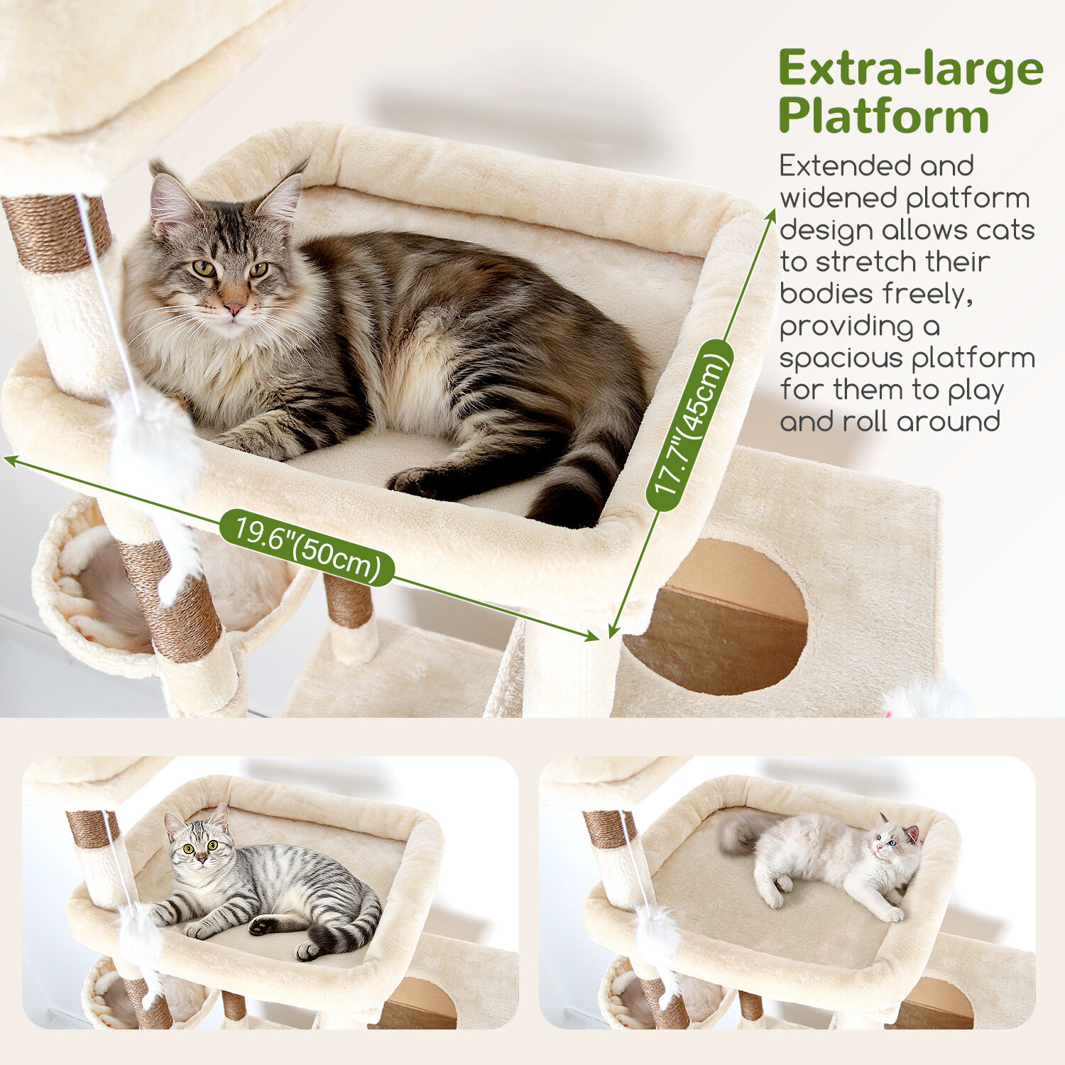 globlazer-f81-arbre-chat-81-pouces-beige-large image 3