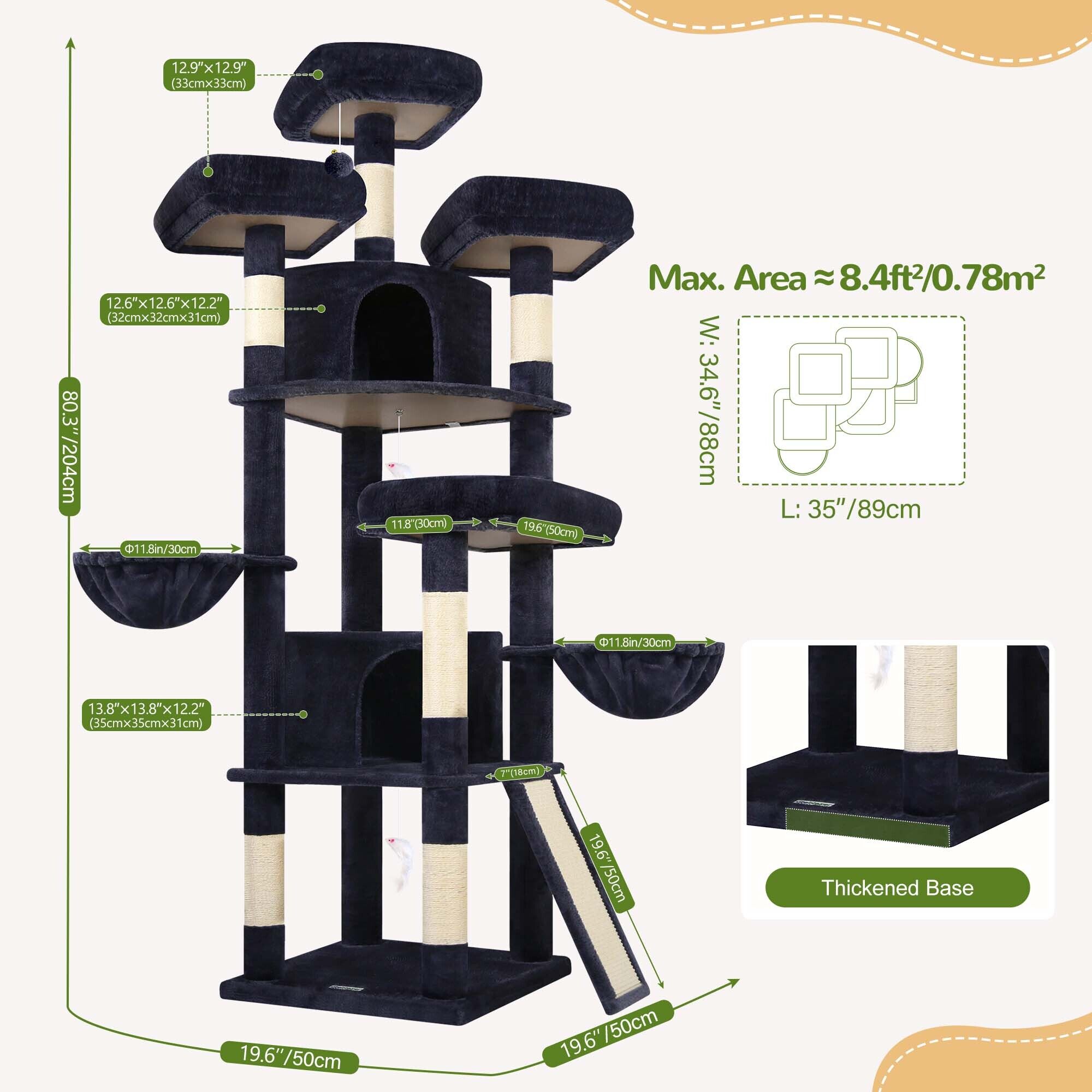 globlazer-f80h-arbre-chat-203-cm-gris-fonc-grand-chat image 3