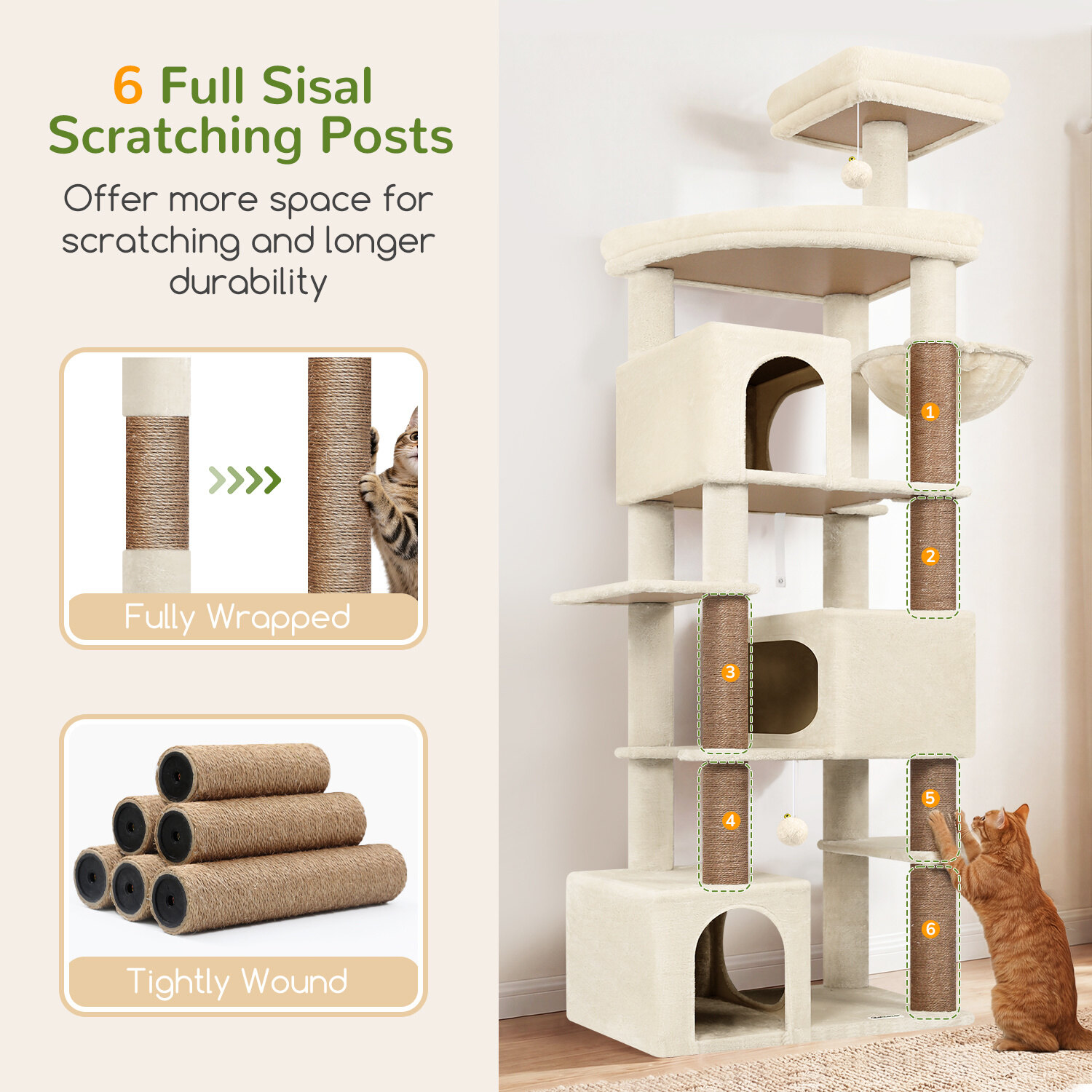globlazer-s-series-s80-arbre-chat-beige-80-pouces-griffoir image 5