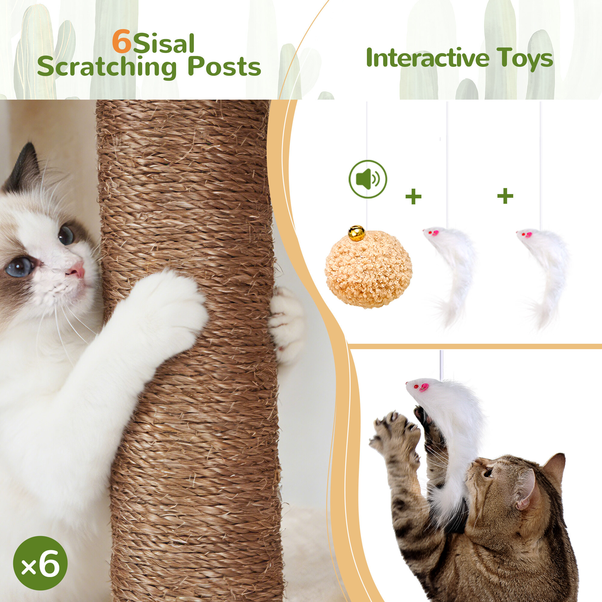 globlazer-c-series-c68-arbre-chat-angle-vert-cactus-173cm image 6