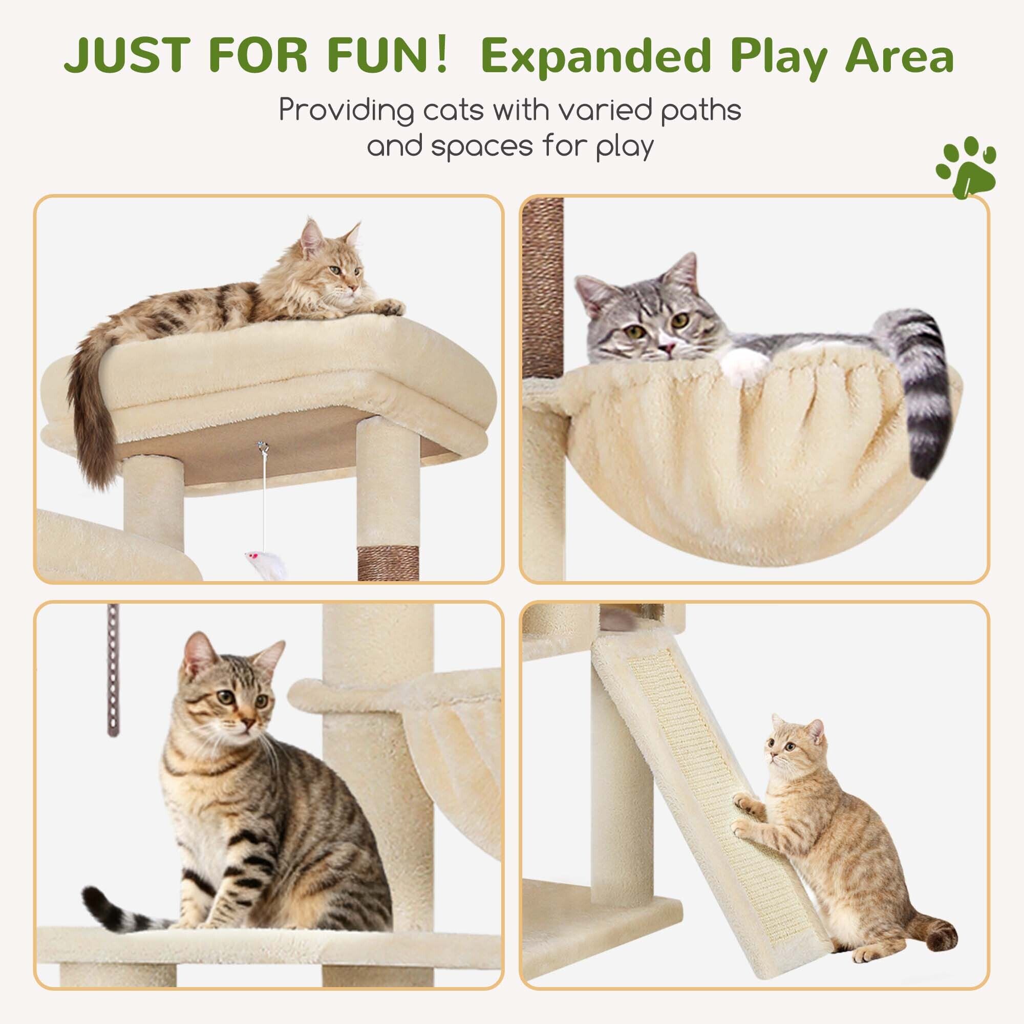 globlazer-f-series-f76c-arbre-chat-beige-76-pouces-familial image 7