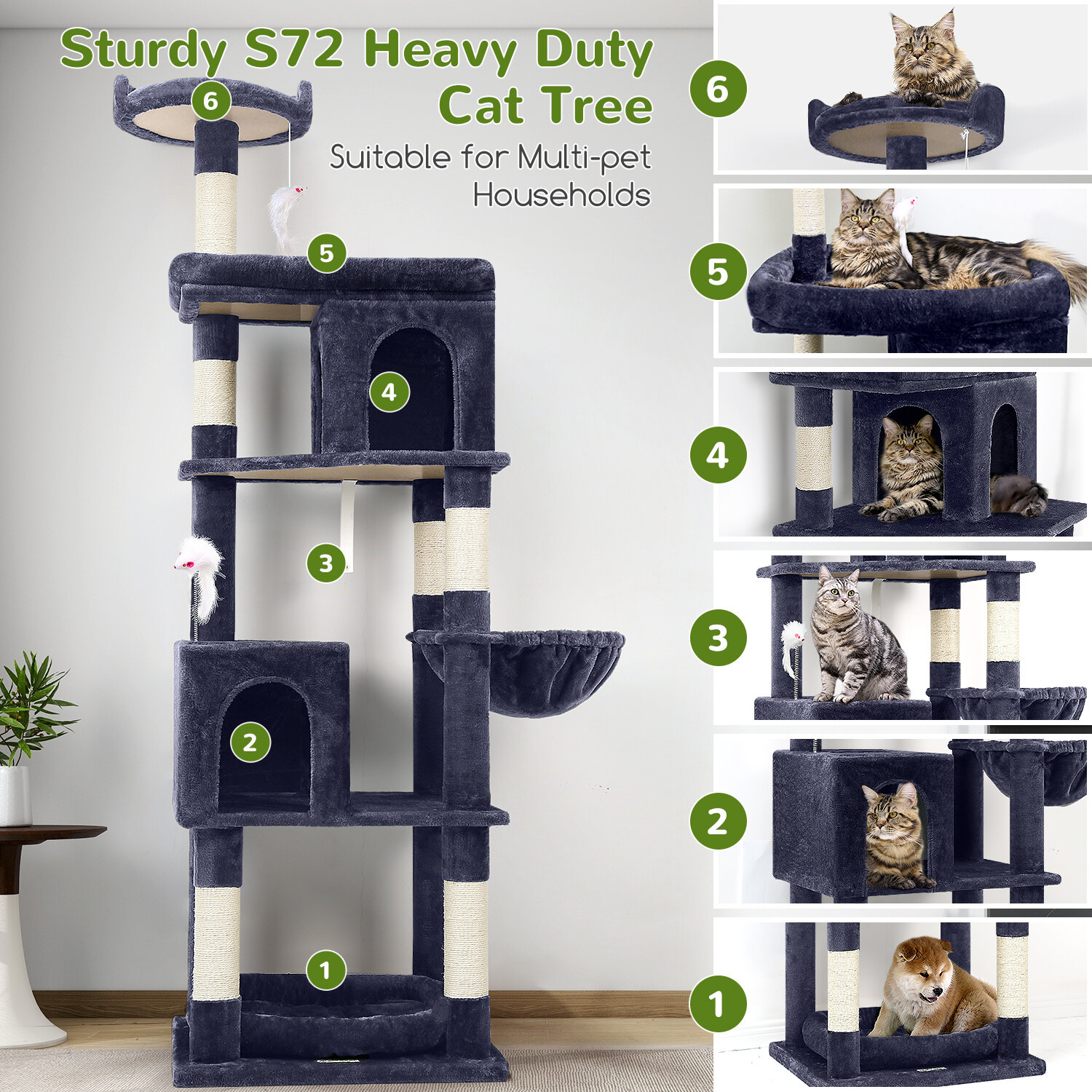 globlazer-s-series-s72-arbre-chat-gris-fonc-183-cm image 2