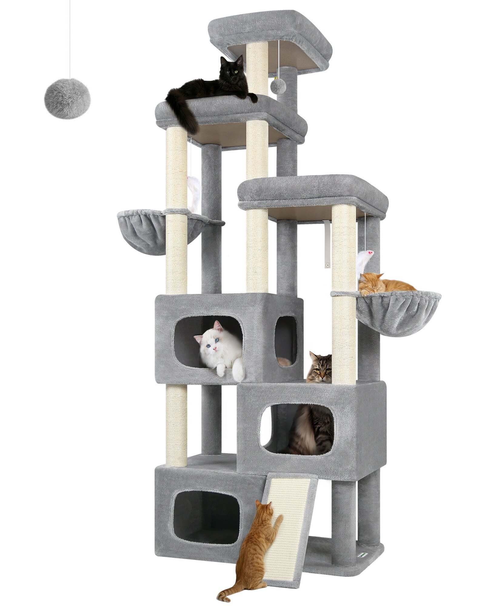 globlazer-s-series-s85-arbre-chat-85-pouces-gris-clair-xxl image 2