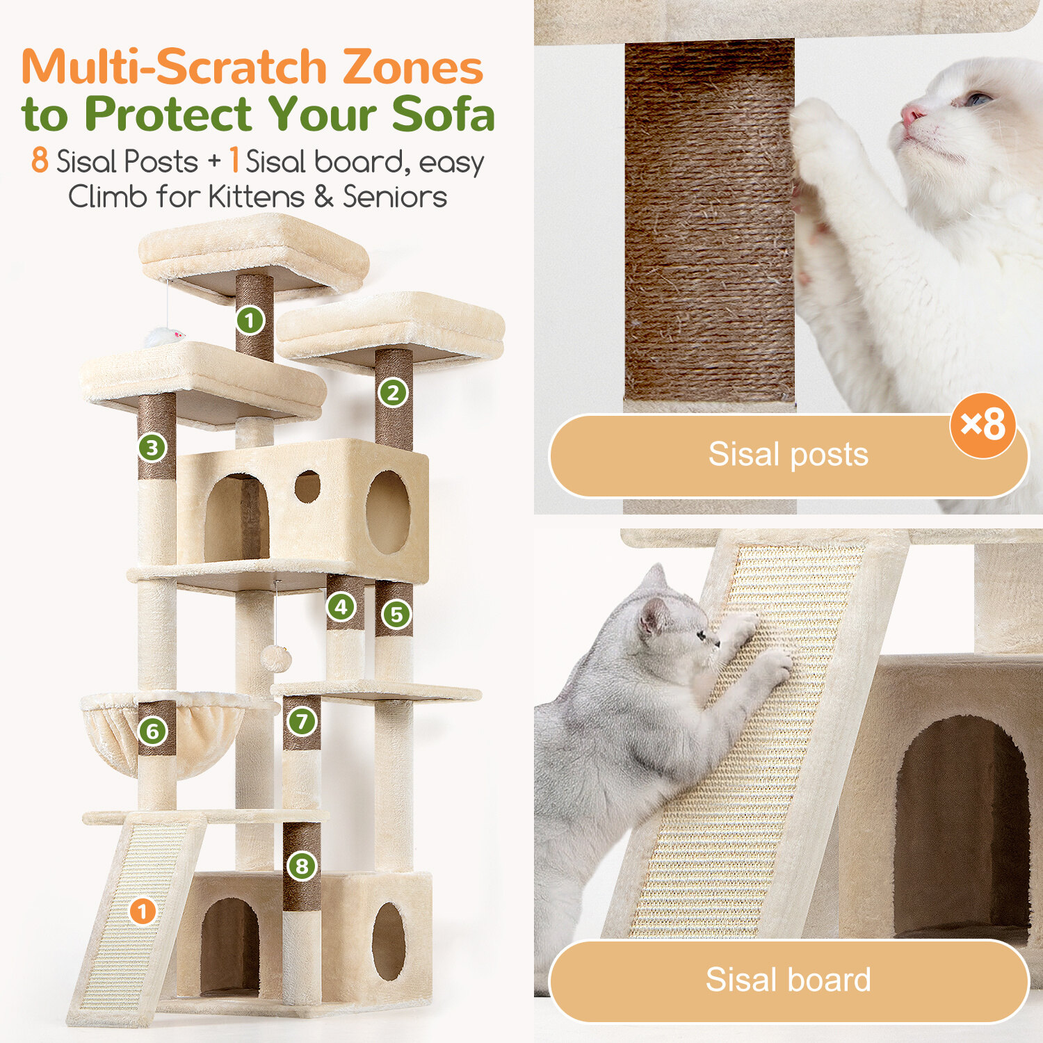 globlazer-f-series-f73c-arbre-chat-beige-185-cm image 6