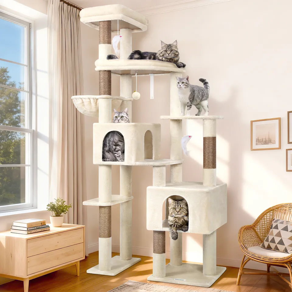 globlazer-f78c-arbre-chat-beige-198-cm-robuste image 1