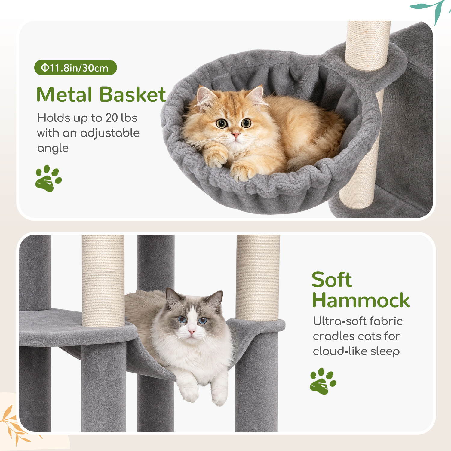 globlazer-c-series-c73-arbre-chat-angle-gris-clair-185-cm image 5