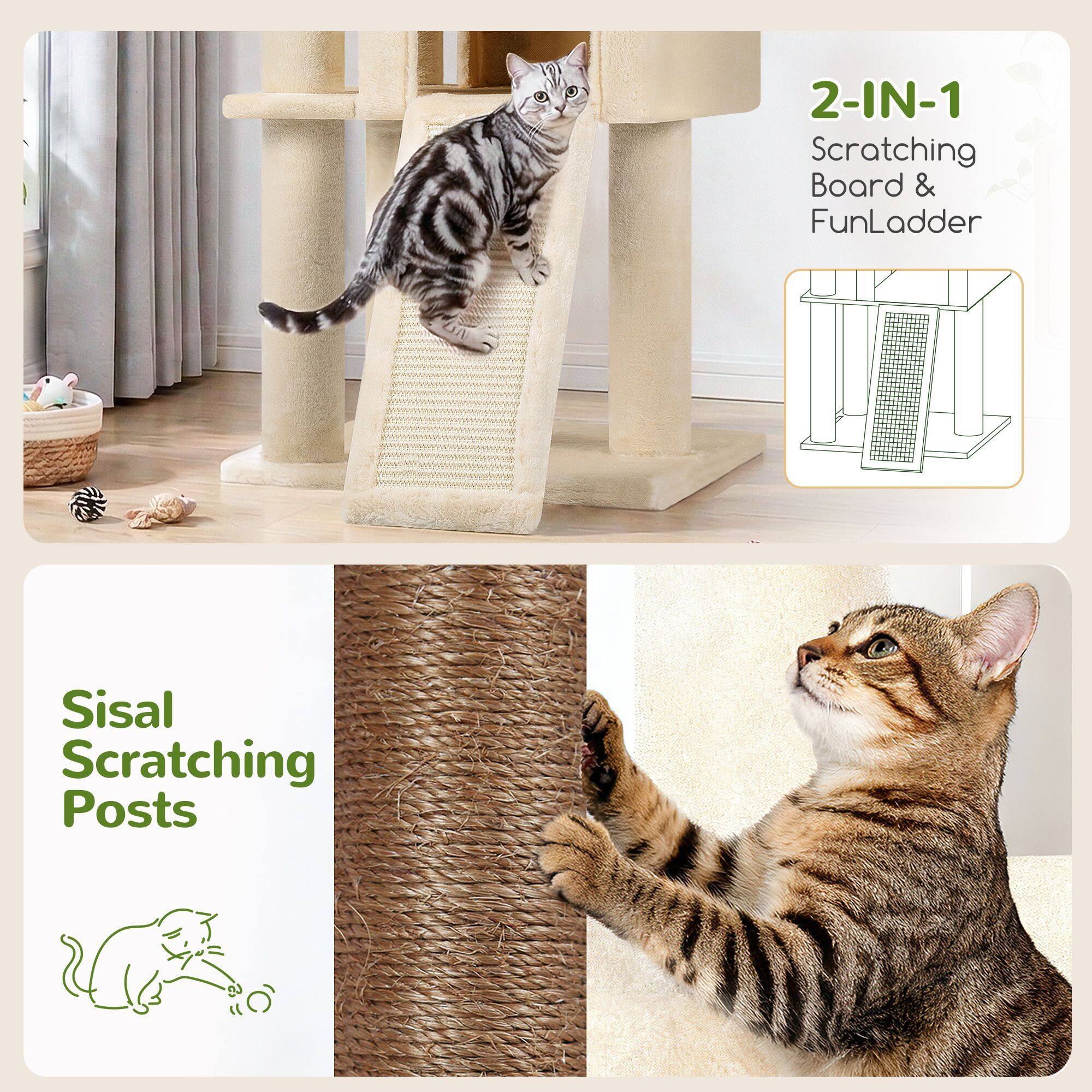 globlazer-f45-arbre-chat-beige-45-pouces-compact image 7