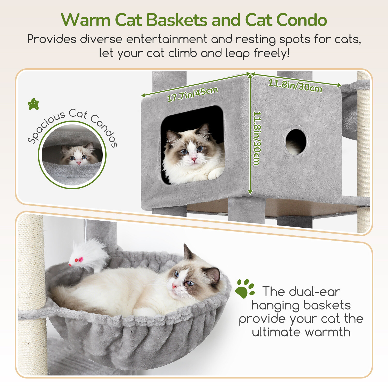 globlazer-f83c-arbre-chat-gris-clair-83-pouces-xxl image 4