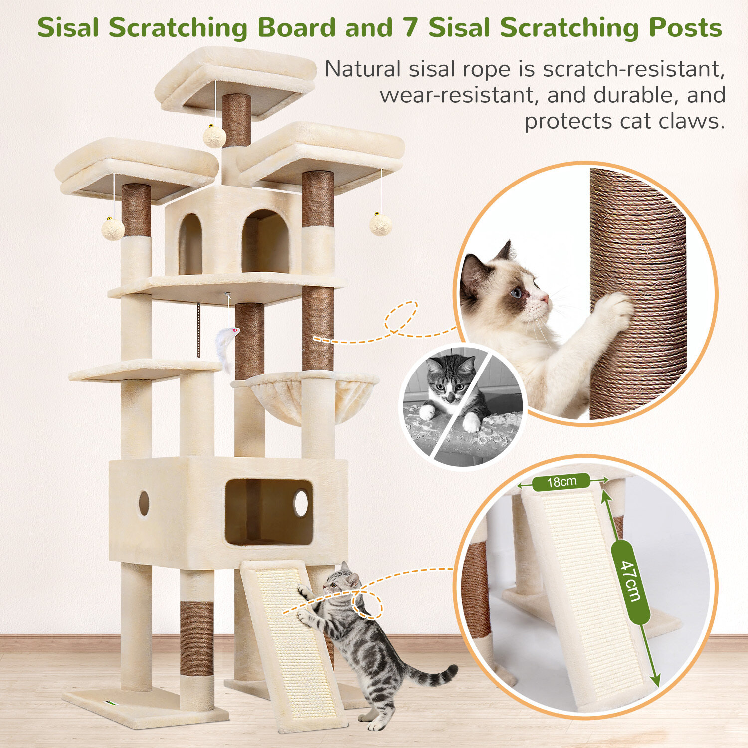 globlazer-f-series-f75-arbre-chat-beige-190-cm image 5