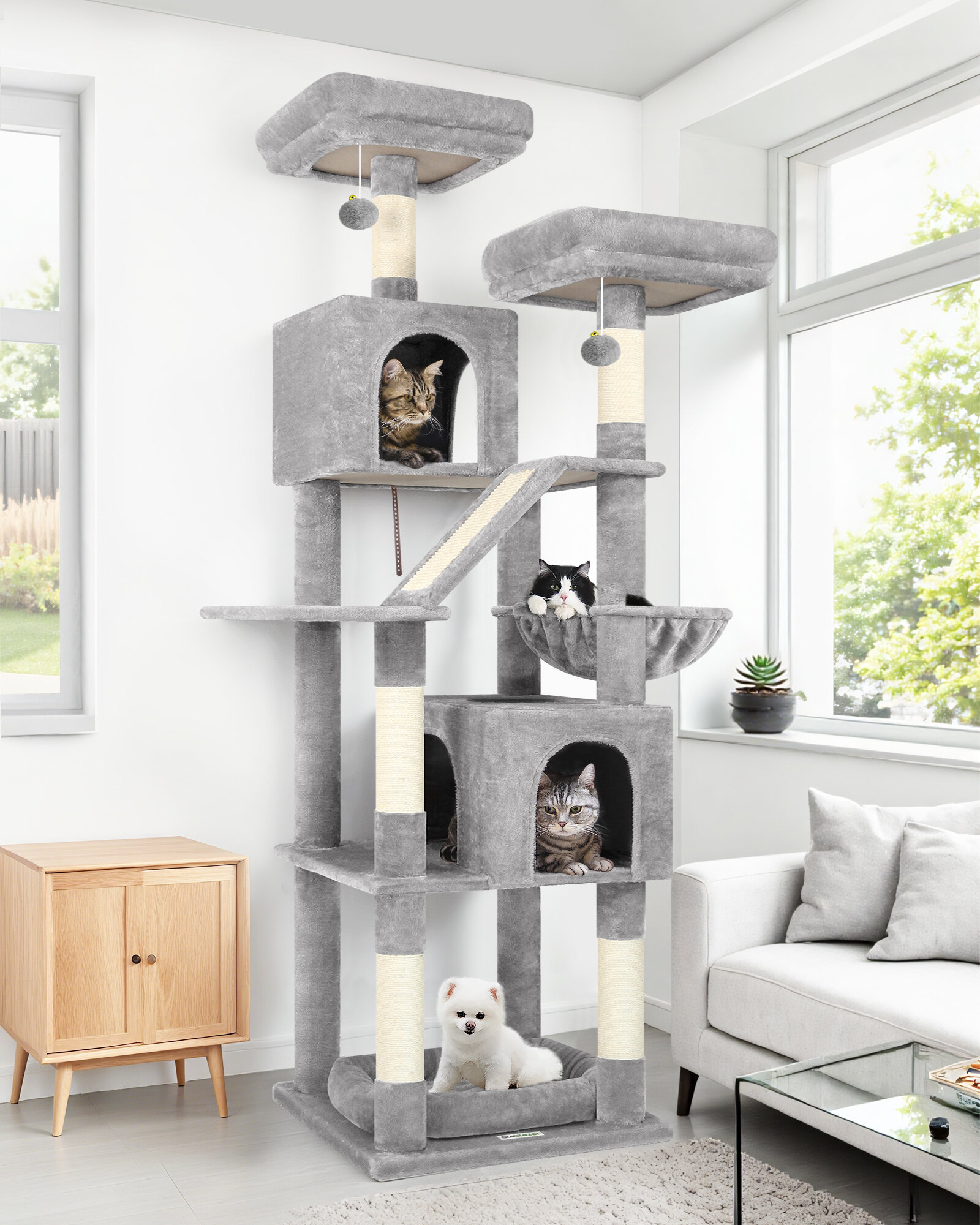 globlazer-f-series-f74d-arbre-chat-gris-clair-188-cm image 1