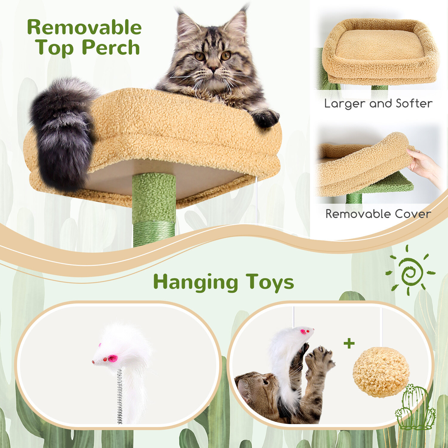 globlazer-s68-arbre-chat-68-pouces-vert-cactus-haut image 5