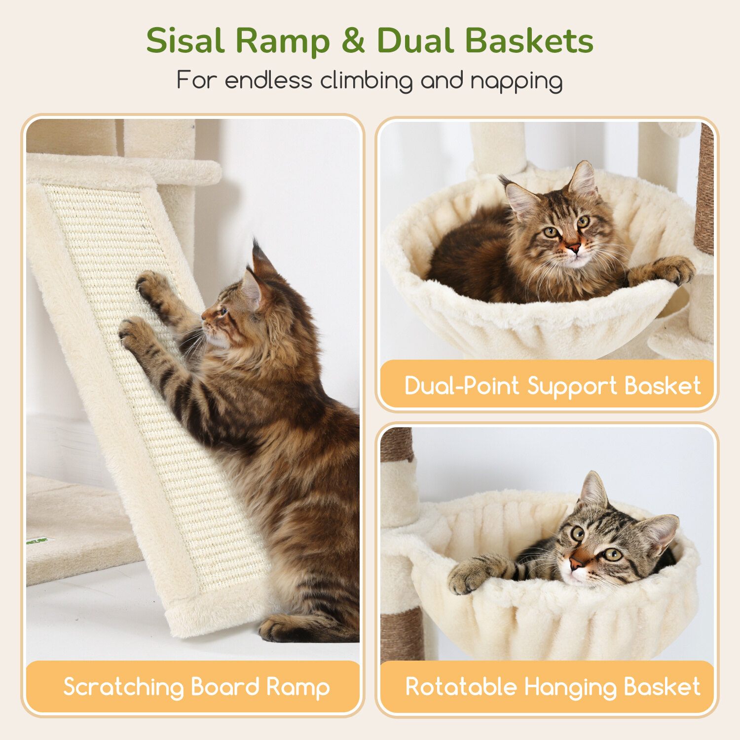globlazer-s-series-s80c-arbre-chat-beige-80-pouces-grand image 5