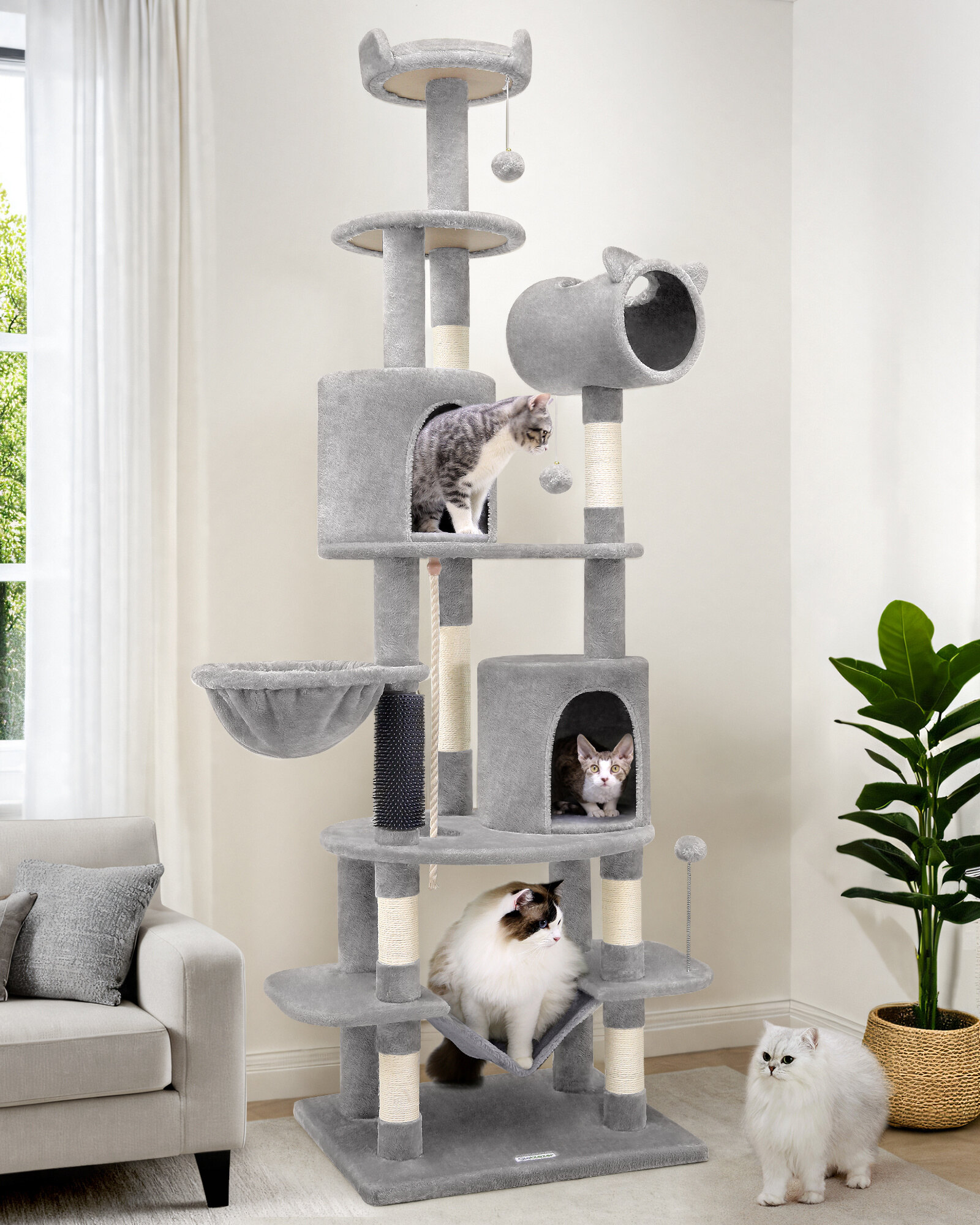 globlazer-c81-arbre-chat-206-cm-gris-clair-xxl image 1
