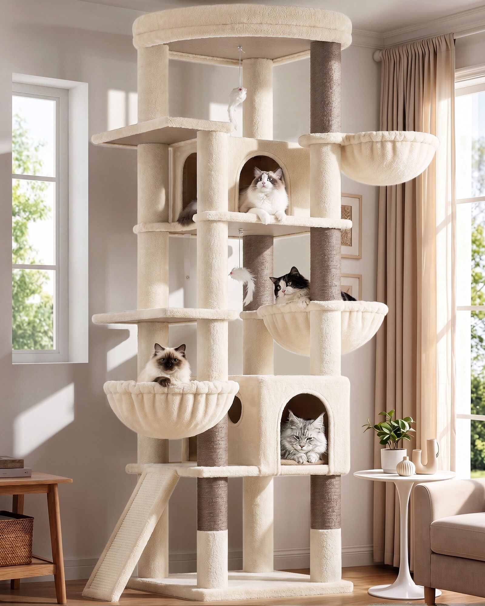 globlazer-s78g-arbre-chat-beige-198-cm-stable image 1