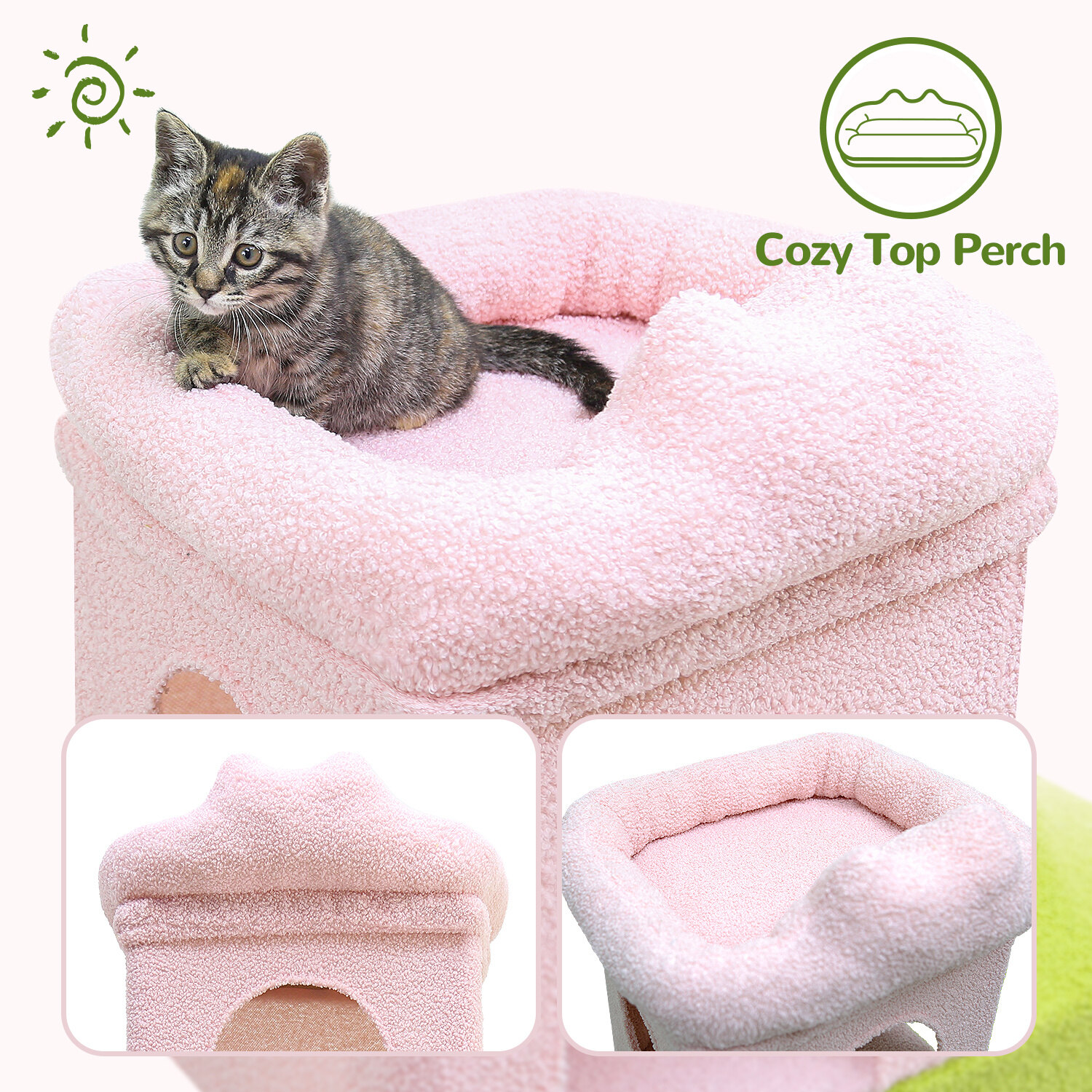 globlazer-fc61-arbre-chat-61-pouces-rose-vert-niche image 7