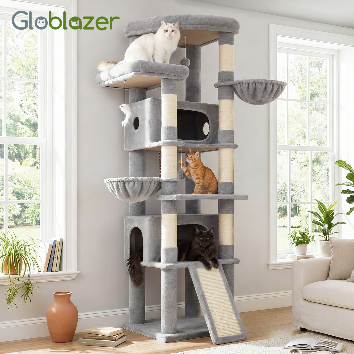 globlazer-s-series-s80c-arbre-chat-gris-clair-80-pouces-xxl image 8