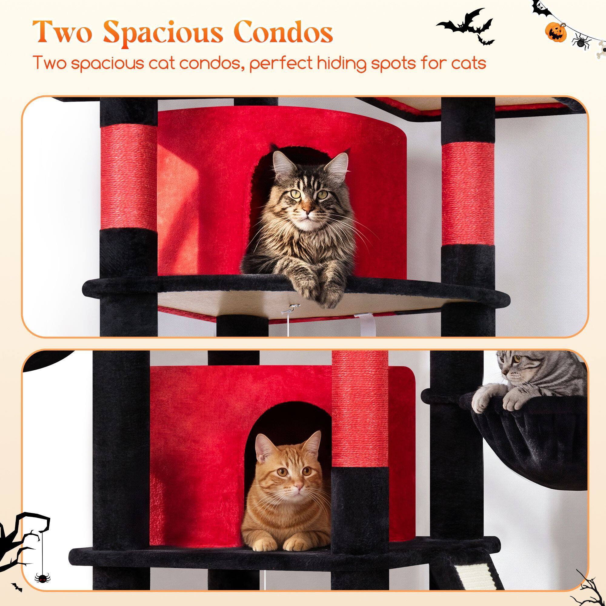 globlazer-f80h-arbre-chat-rouge-noir-80-pouces-grand image 8