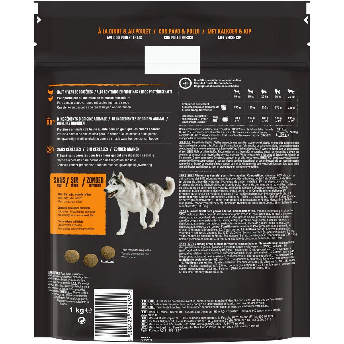 crave-croquettes-chien-dinde-poulet-sans-c-r-ales-5x1kg image 2