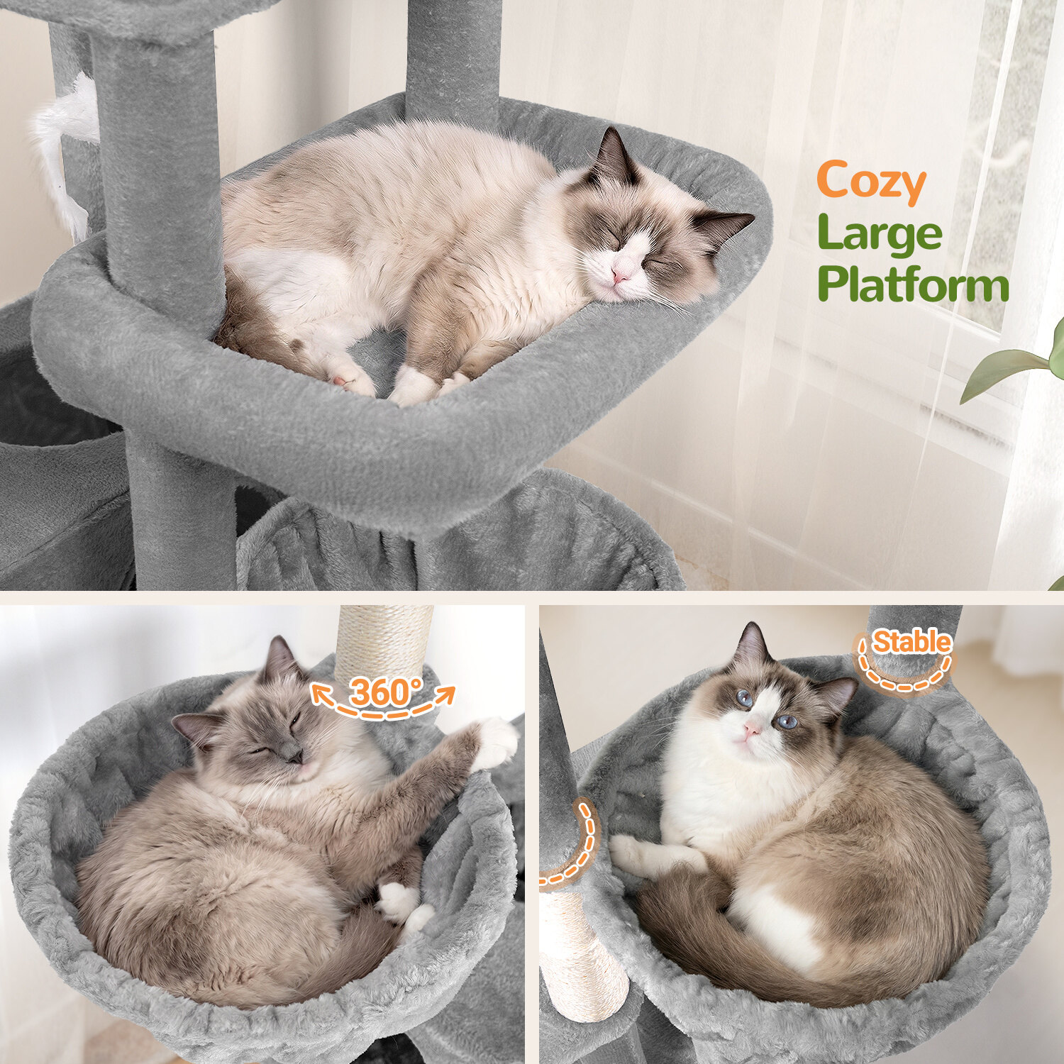 globlazer-c74-arbre-chat-gris-clair-74-pouces image 6