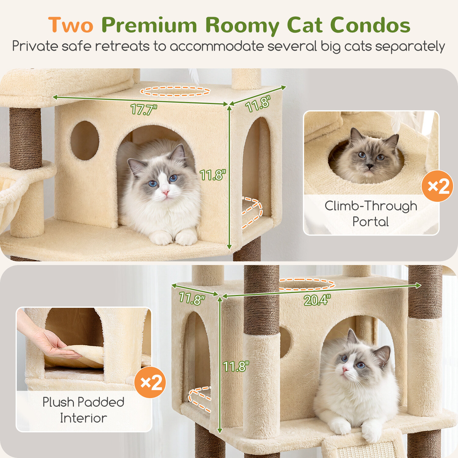 globlazer-f-series-f74h-arbre-chat-beige-74-pouces-robuste image 3