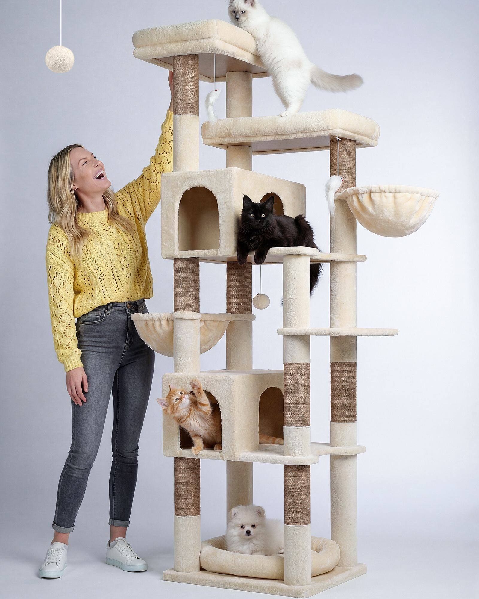 globlazer-s81c-s-series-arbre-chat-beige-206-cm-large image 3