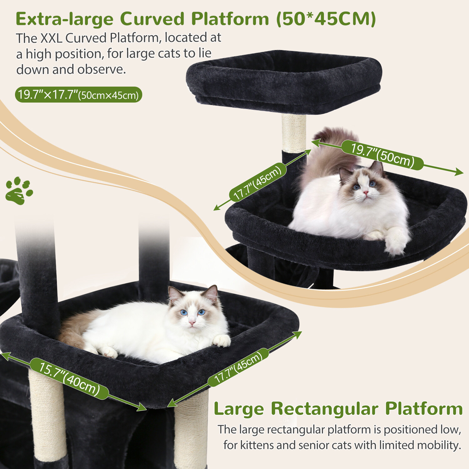 globlazer-s-series-s75-arbre-chat-gris-fonc-75-pouces image 5