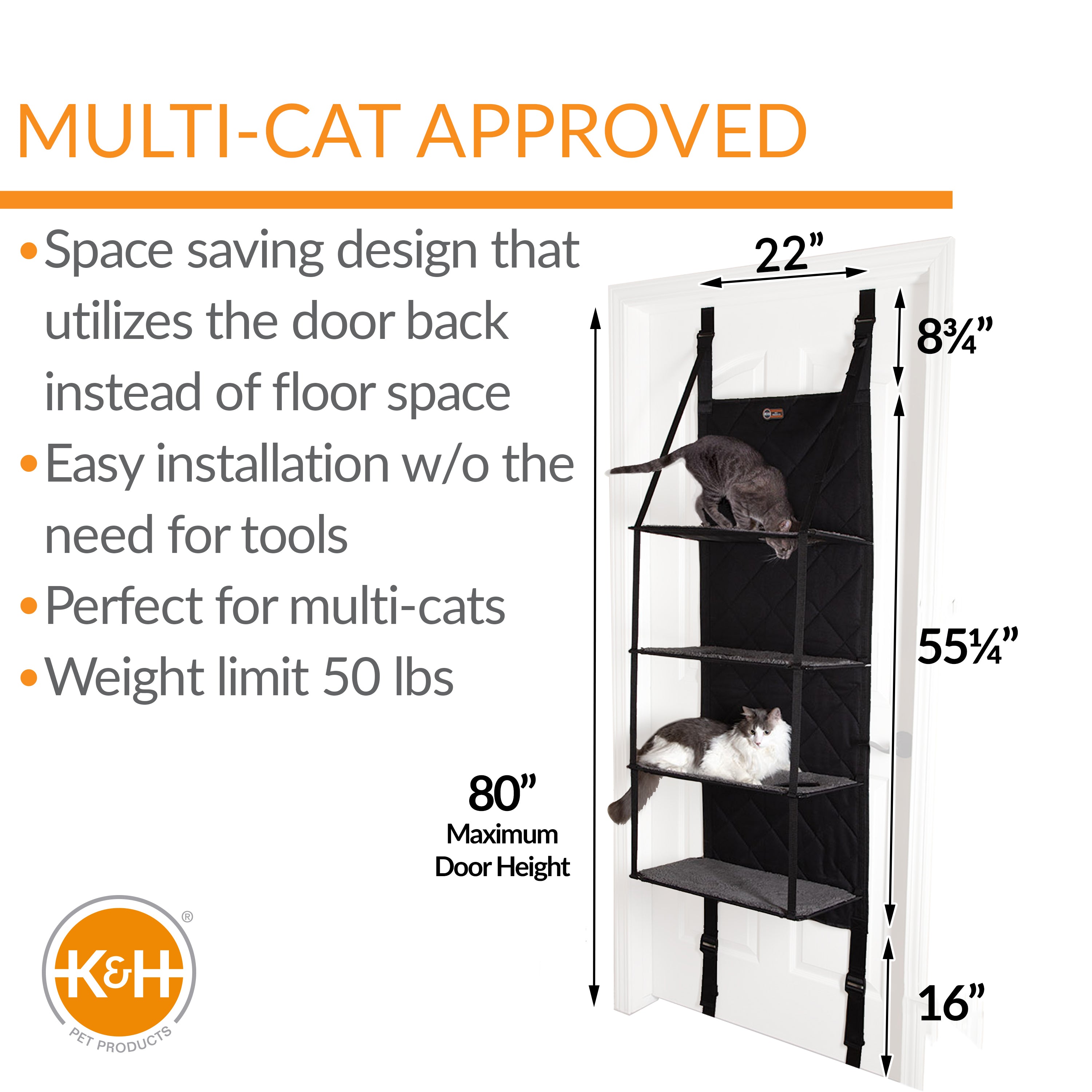 k-h-hangin-cat-tree-arbre-chat-porte-4-tages-polaire image 2