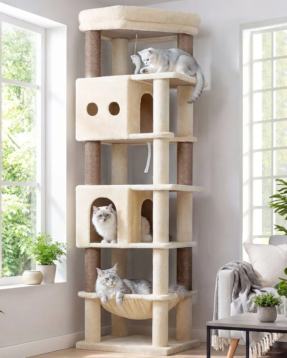globlazer-f-series-f67-arbre-chat-beige-67-pouces-moyen image 1