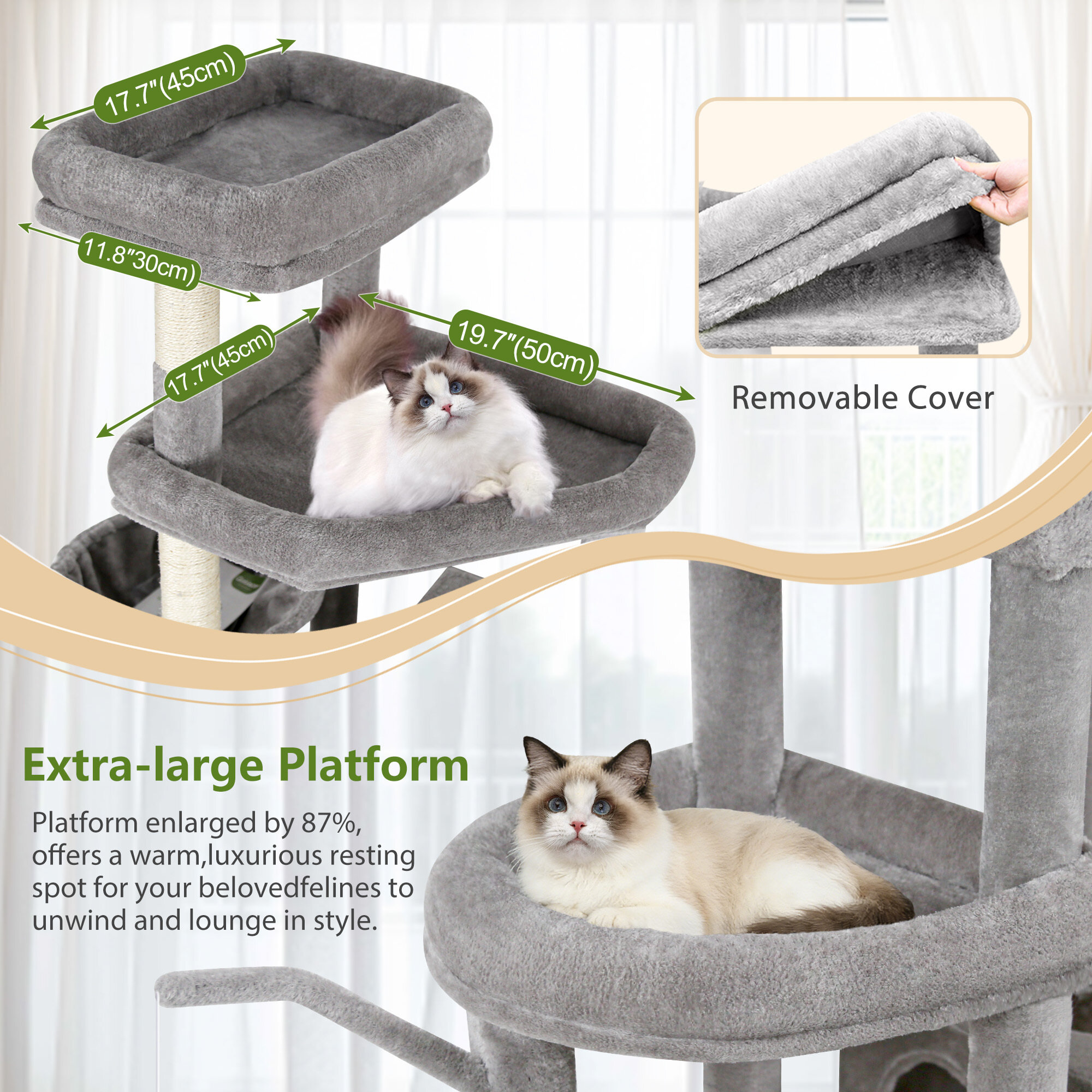 globlazer-s83-arbre-chat-gris-clair-211-cm-robuste image 4