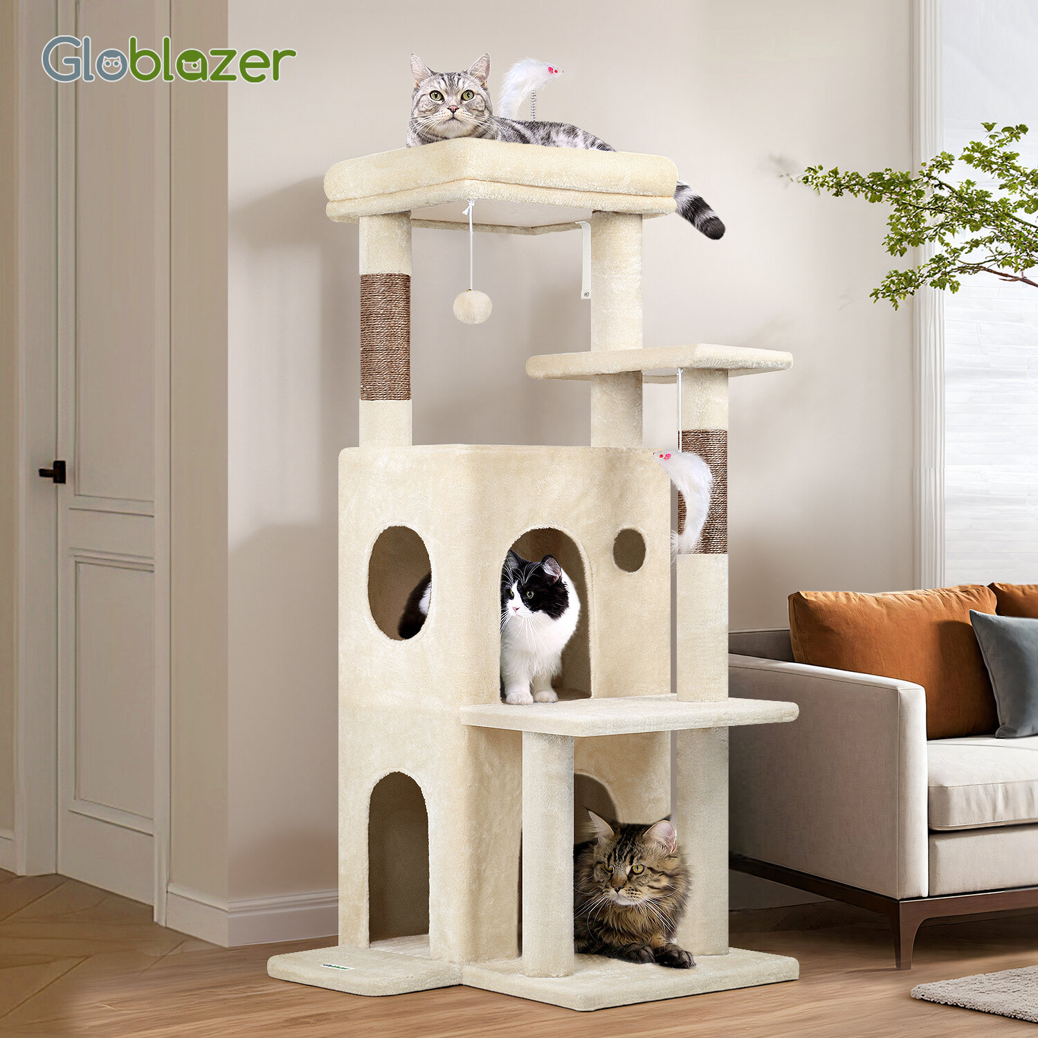 globlazer-f-series-fc50-arbre-chat-beige-127-cm-grand image 8