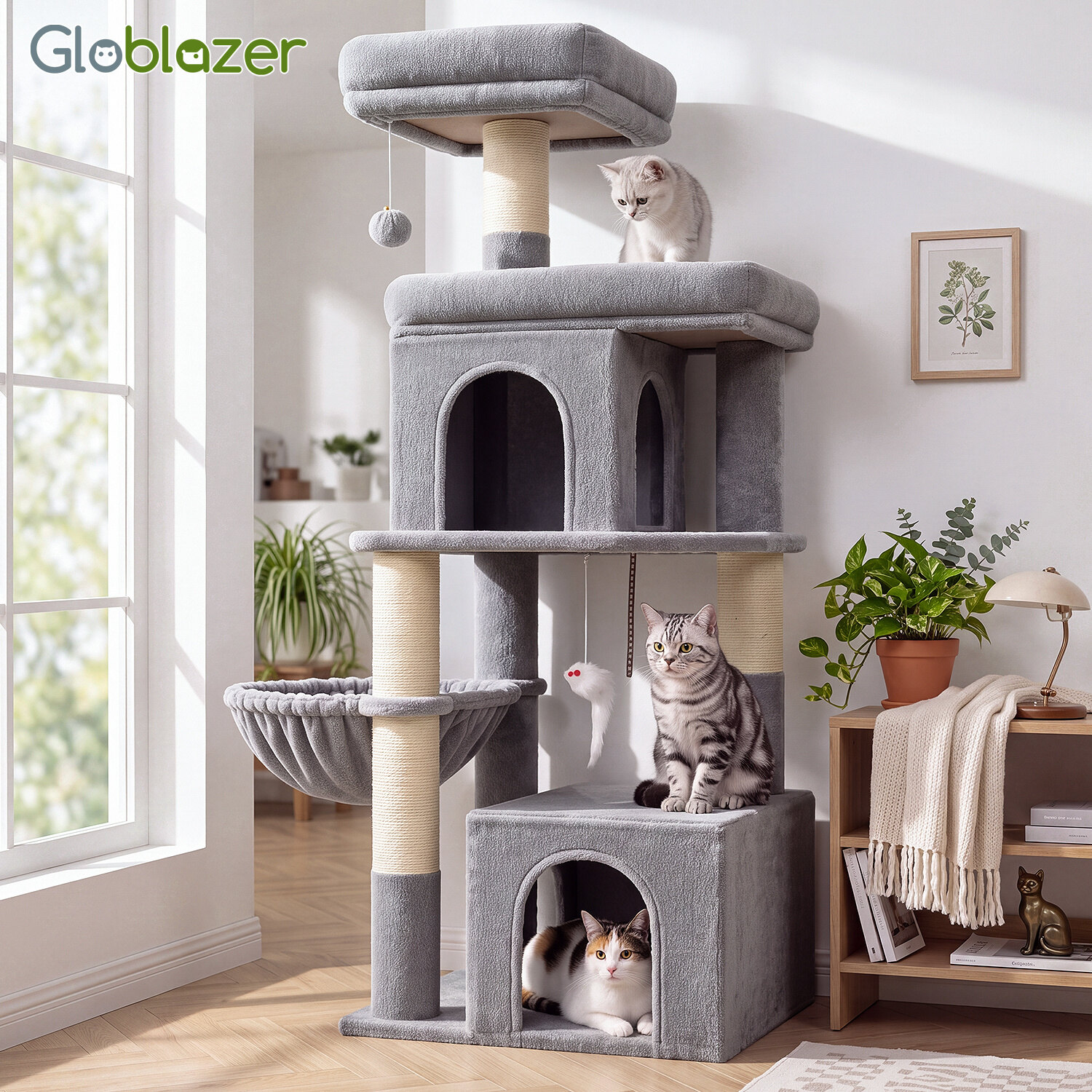 globlazer-f54-arbre-chat-gris-clair-2-niches image 8