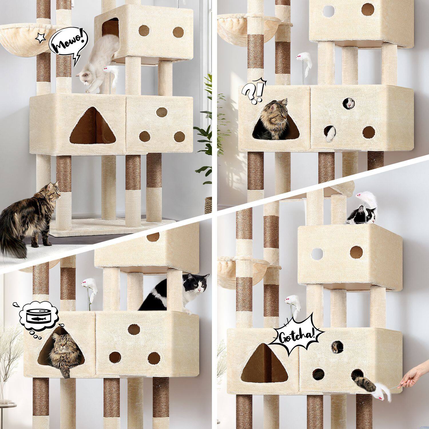 globlazer-f81-arbre-chat-81-pouces-beige-large image 5