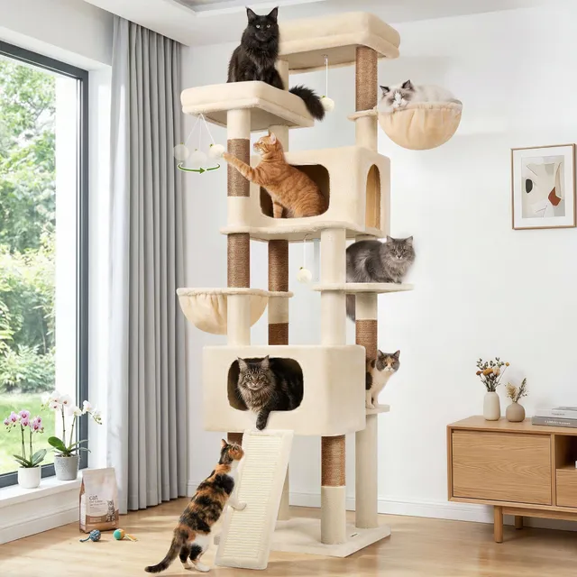 globlazer-s-series-s77e-arbre-chat-beige-77-pouces-grand image 1