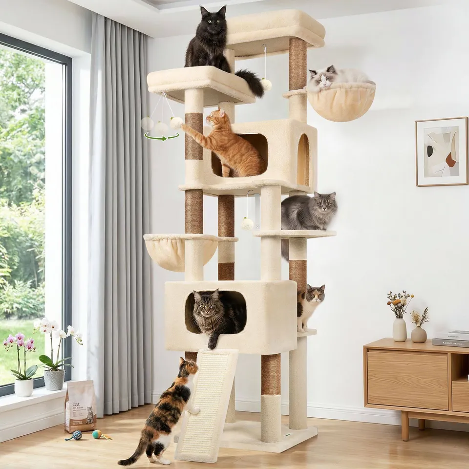 globlazer-s-series-s77e-arbre-chat-beige-77-pouces-grand image 1