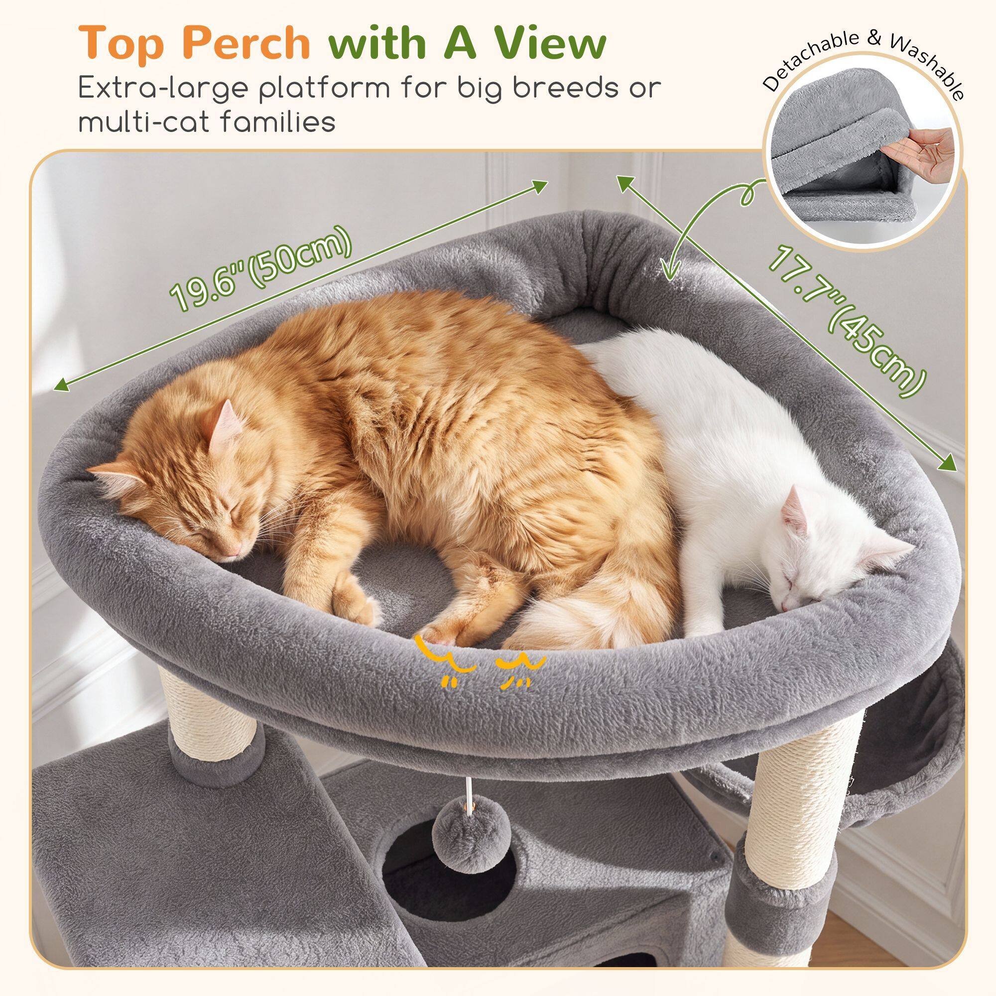 globlazer-f-series-f76e-arbre-chat-gris-clair-76-pouces image 5