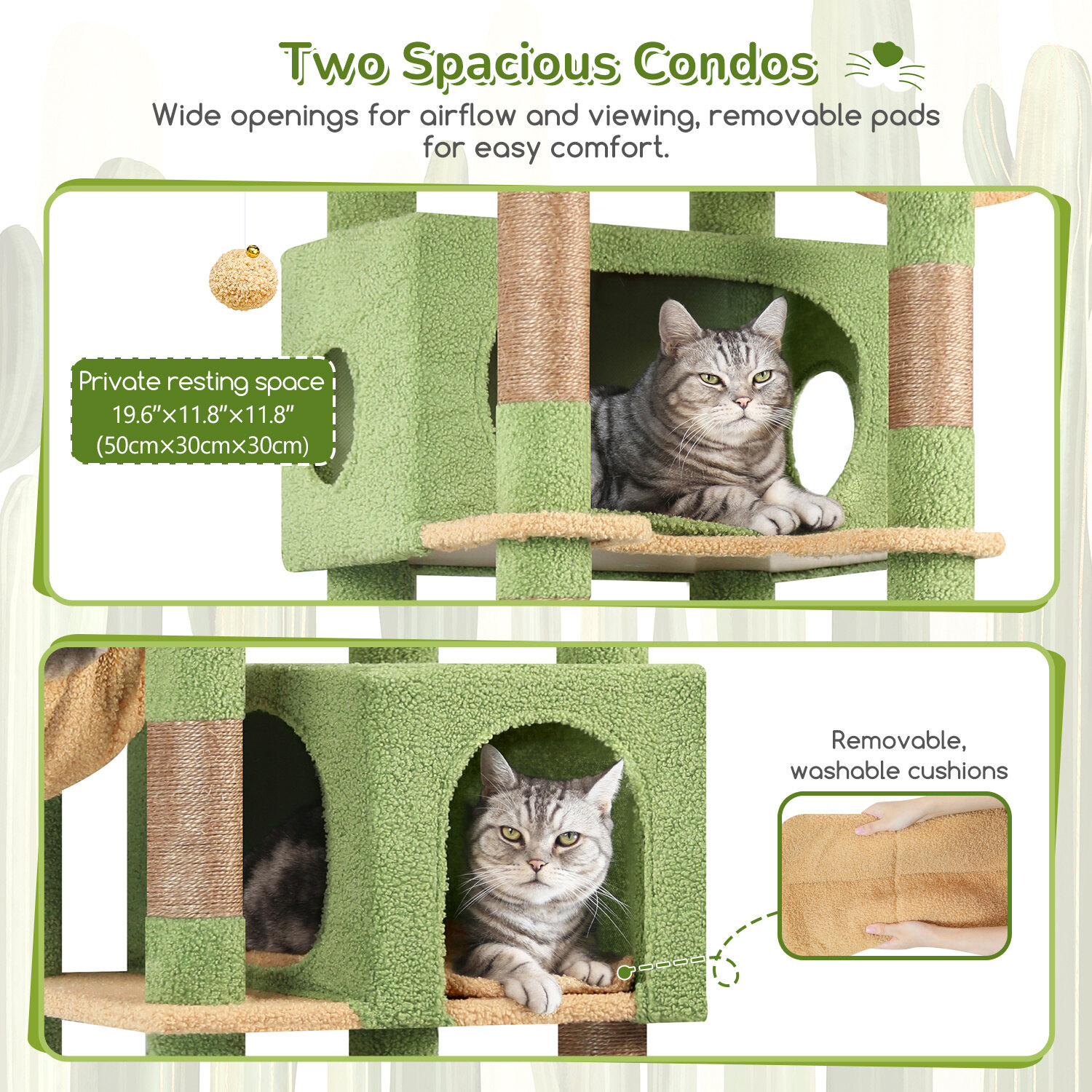 globlazer-s74-arbre-chat-vert-cactus-74-pouces-grand image 4