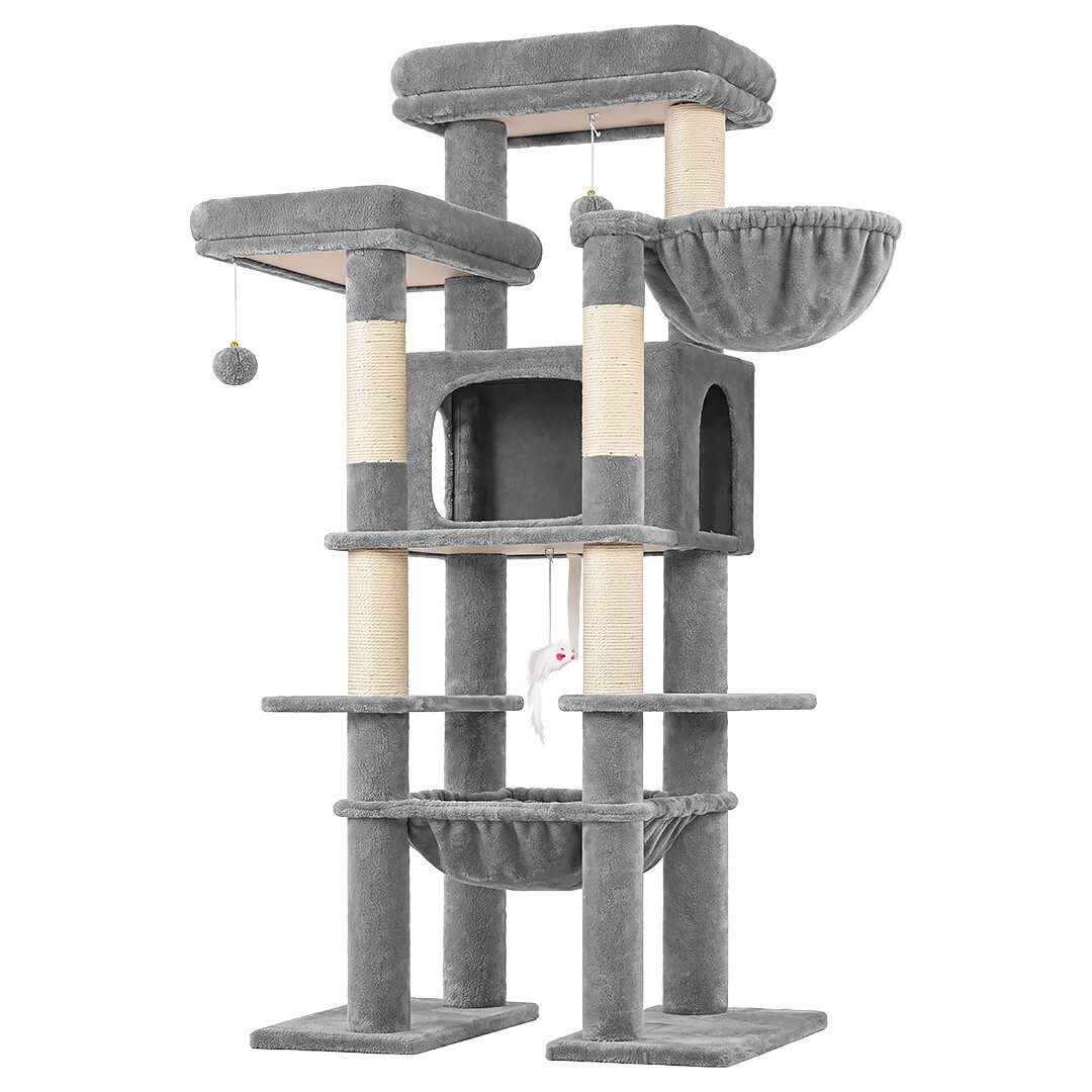 globlazer-f61b-arbre-chat-gris-clair-155-cm-xxl image 2