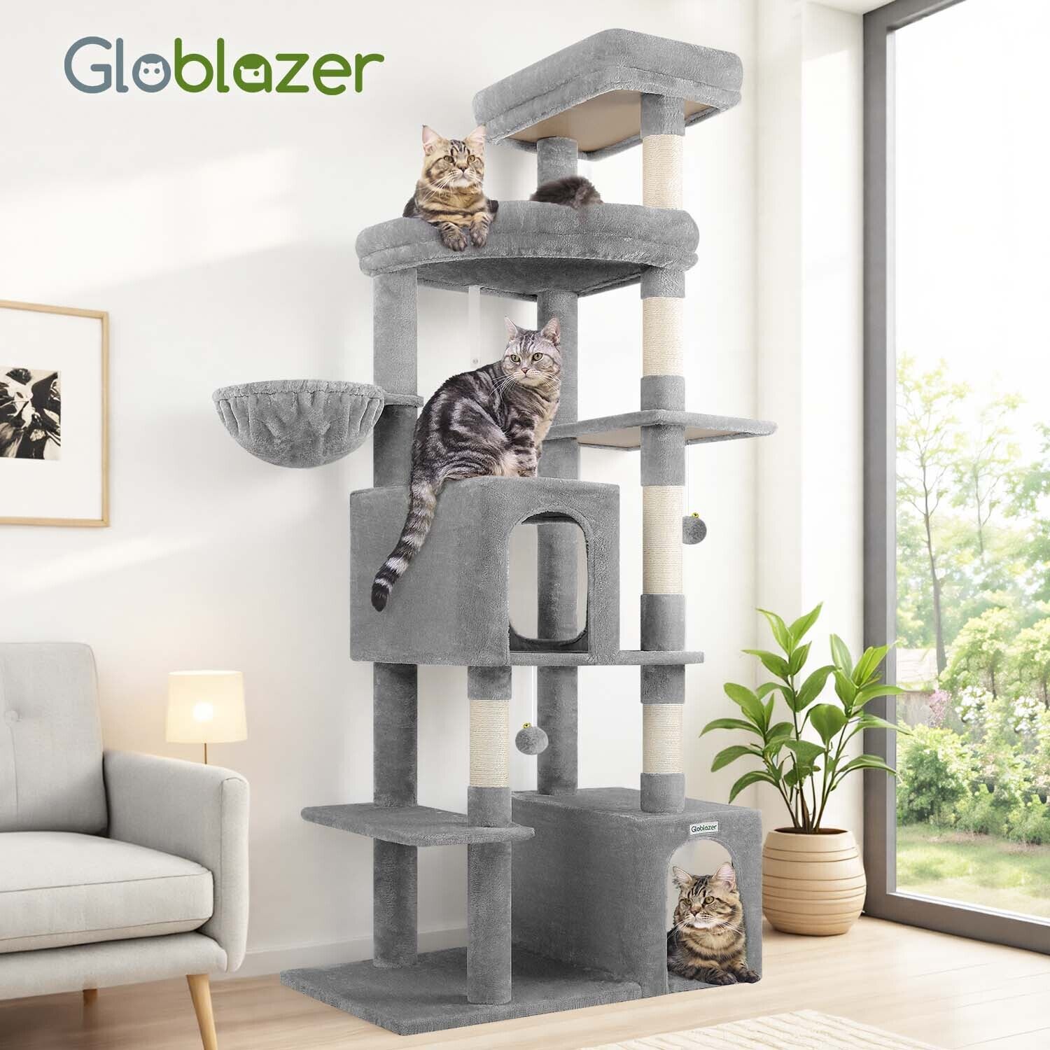 globlazer-f-series-f70e-arbre-chat-gris-clair-70-pouces image 7
