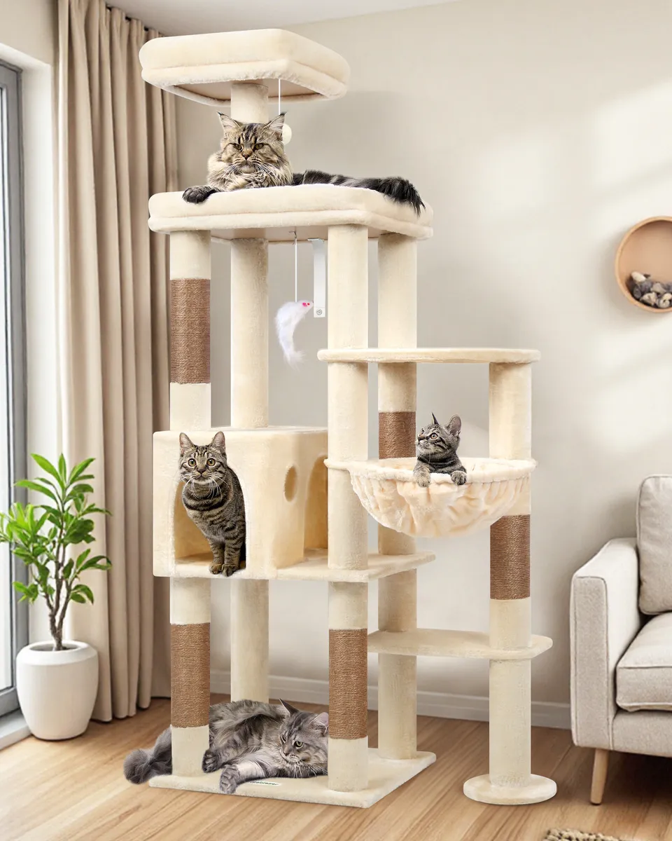 globlazer-f-series-f65b-arbre-chat-beige-165-cm-grand image 1