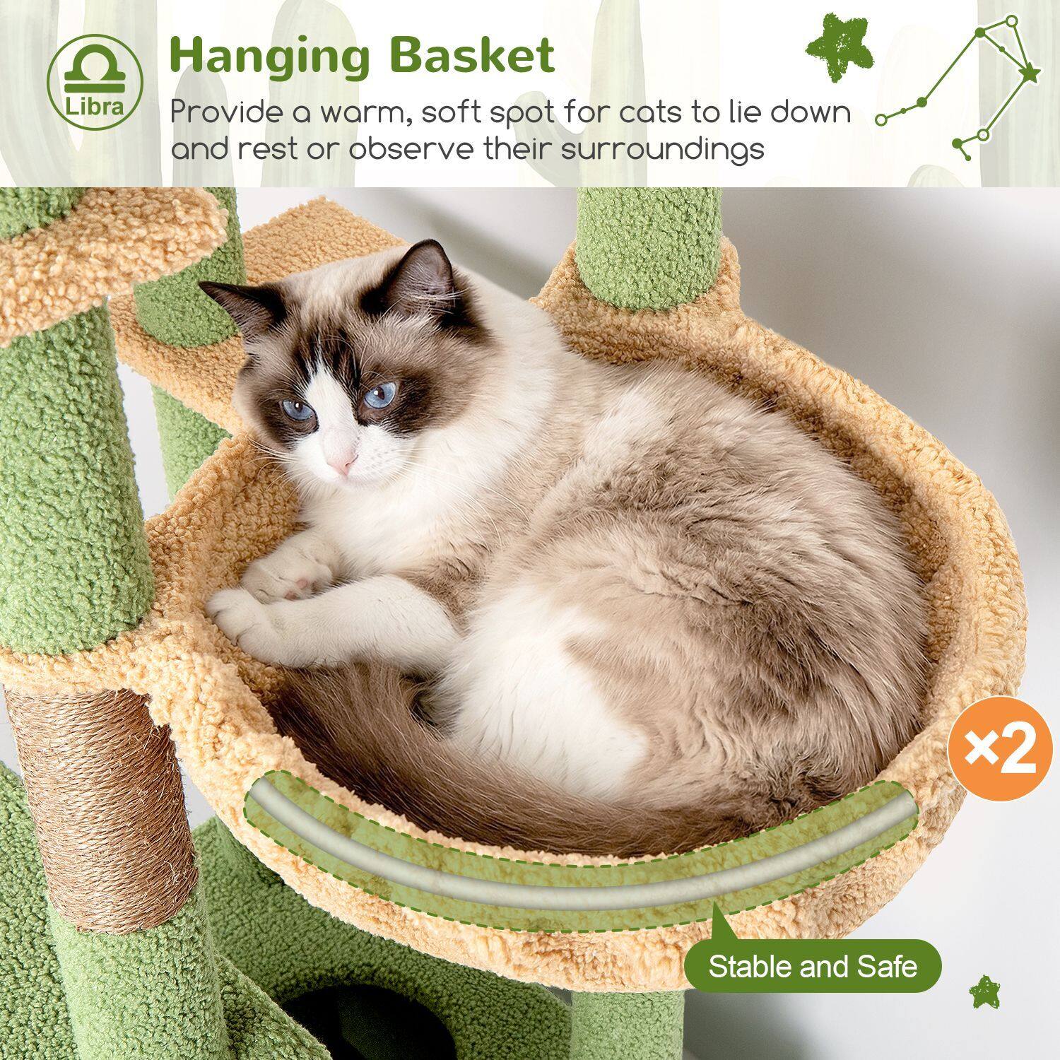 globlazer-z-series-z78-arbre-chat-vert-cactus-78-pouces image 5