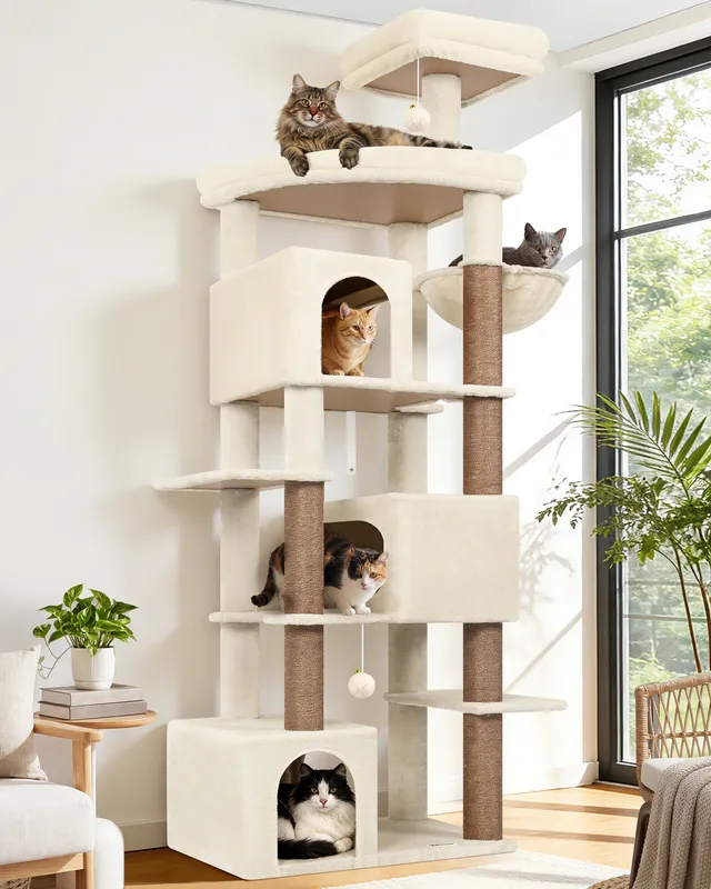 globlazer-s-series-s80-arbre-chat-beige-80-pouces-griffoir image 1