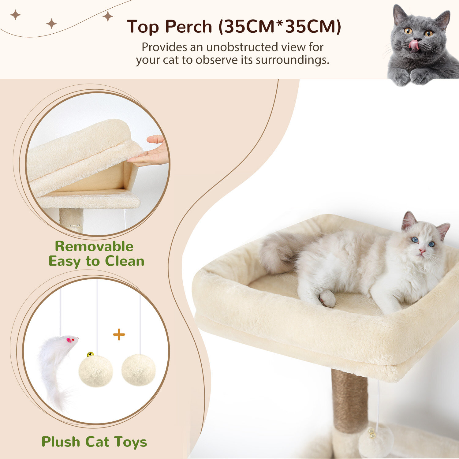 globlazer-s-series-s76b-arbre-chat-beige-193-cm image 6