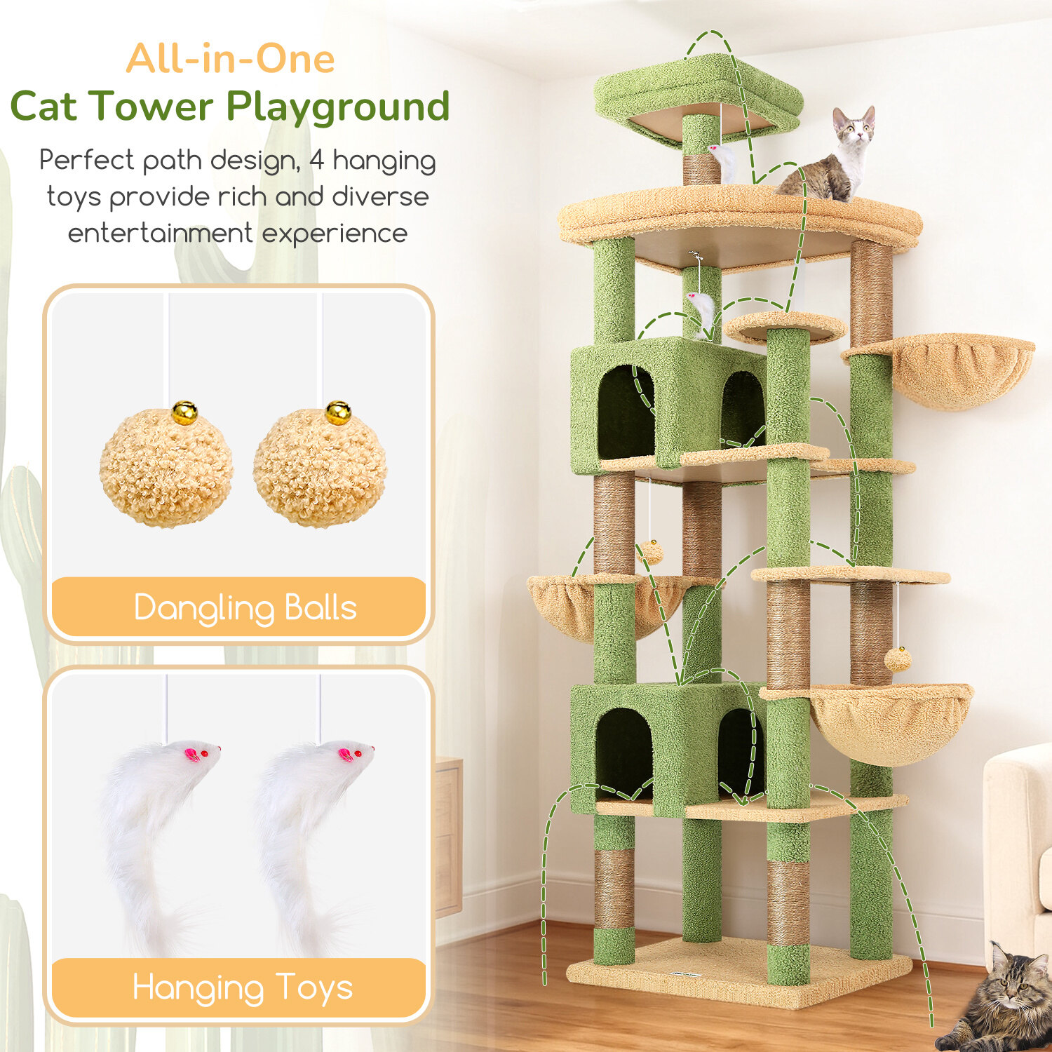globlazer-s82-arbre-chat-cactus-vert-208-cm image 6