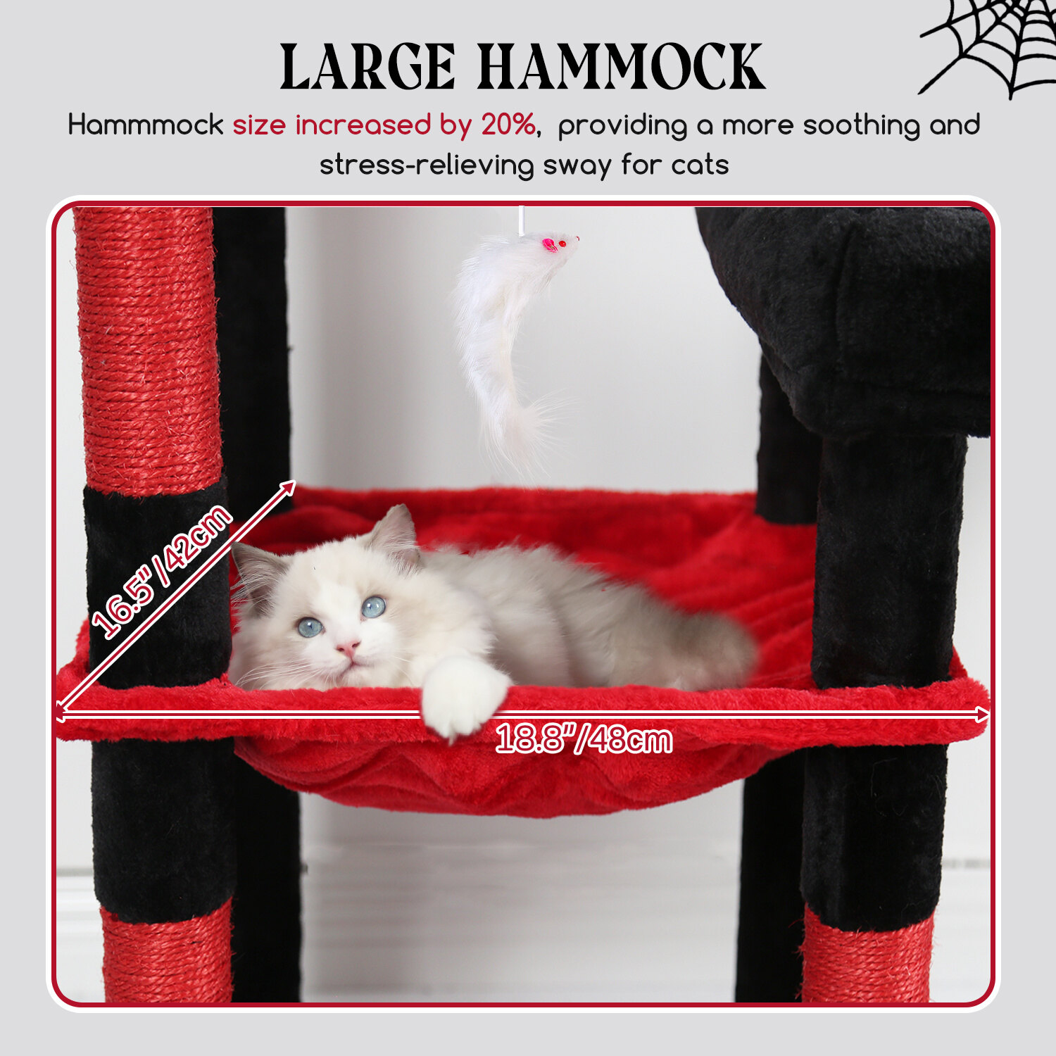 globlazer-s65-arbre-chat-65-pouces-rouge-noir image 6