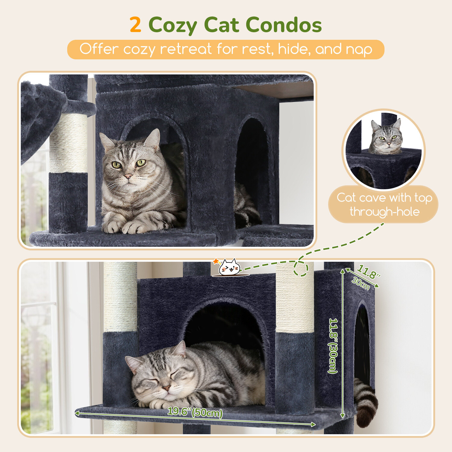 globlazer-s80g-arbre-chat-xxl-203-cm-gris-fonc-robuste image 4