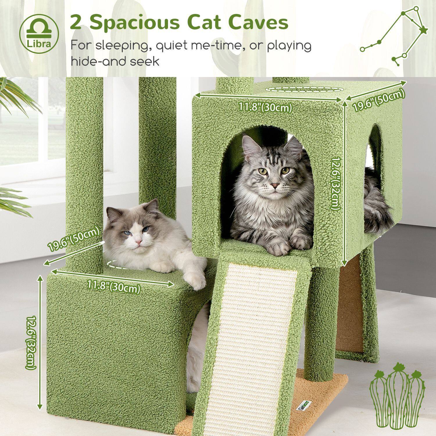 globlazer-z-series-z78-arbre-chat-vert-cactus-78-pouces image 3