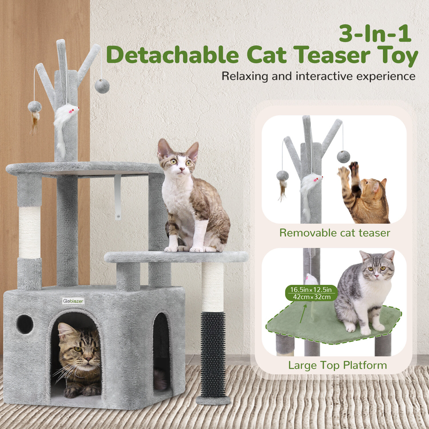 globlazer-f44-arbre-chat-gris-clair-112-cm-compact image 4